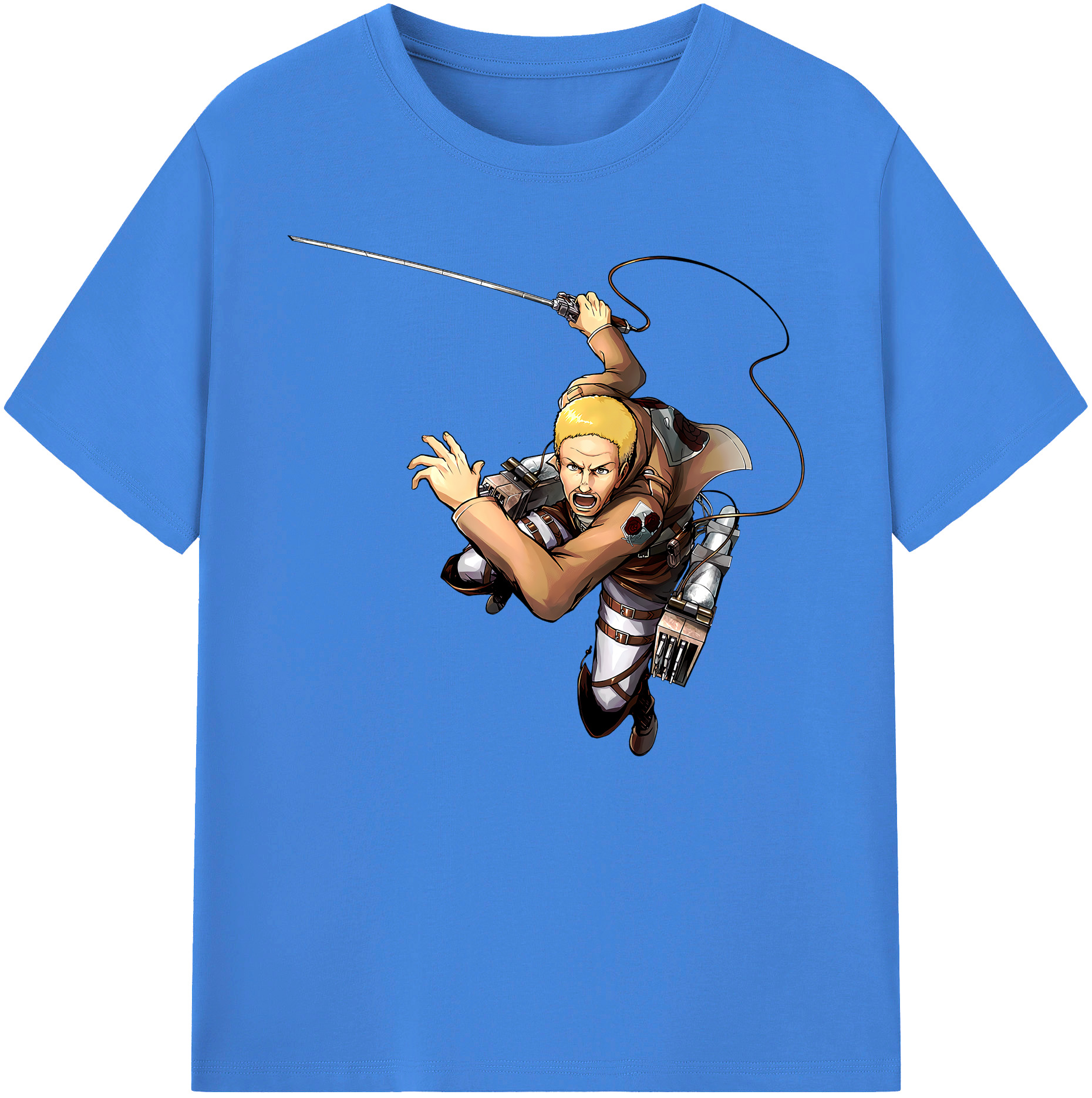 （画像用） 進撃の巨人 ハンネス Attack on Titan Hannes 綿100％ メンズ半袖Tシャツ｜肌触りやわらか＆通気性