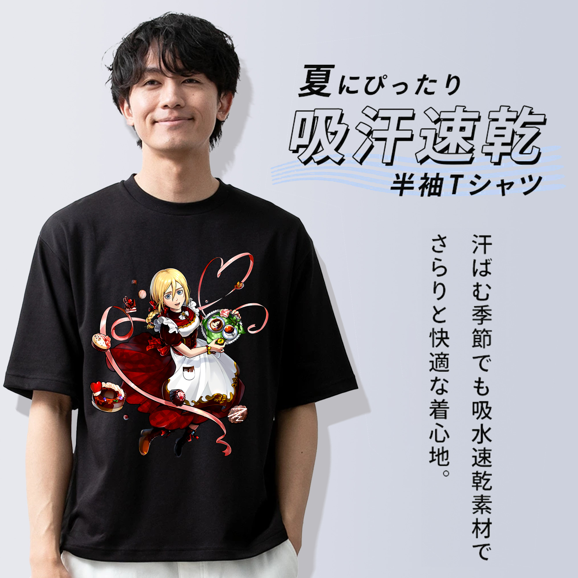 進撃の巨人 クリスタ·レンズ Attack on Titan Christa Lenz 綿100％ メンズ半袖Tシャツ｜肌触りやわらか＆通気性