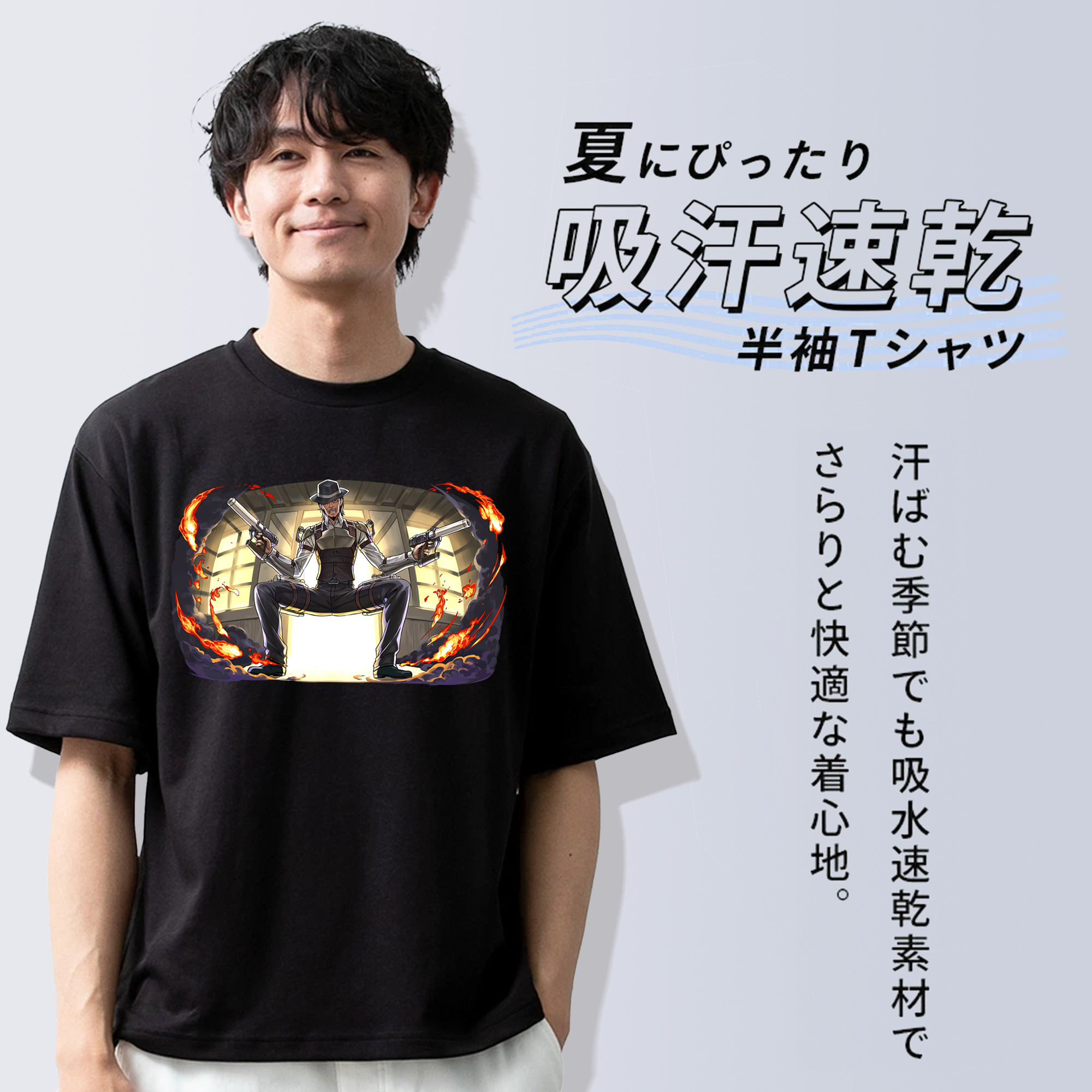 進撃の巨人 ケニー·アッカーマン Attack on Titan Kenny Ackerman 綿100％ メンズ半袖Tシャツ｜肌触りやわらか＆通気性