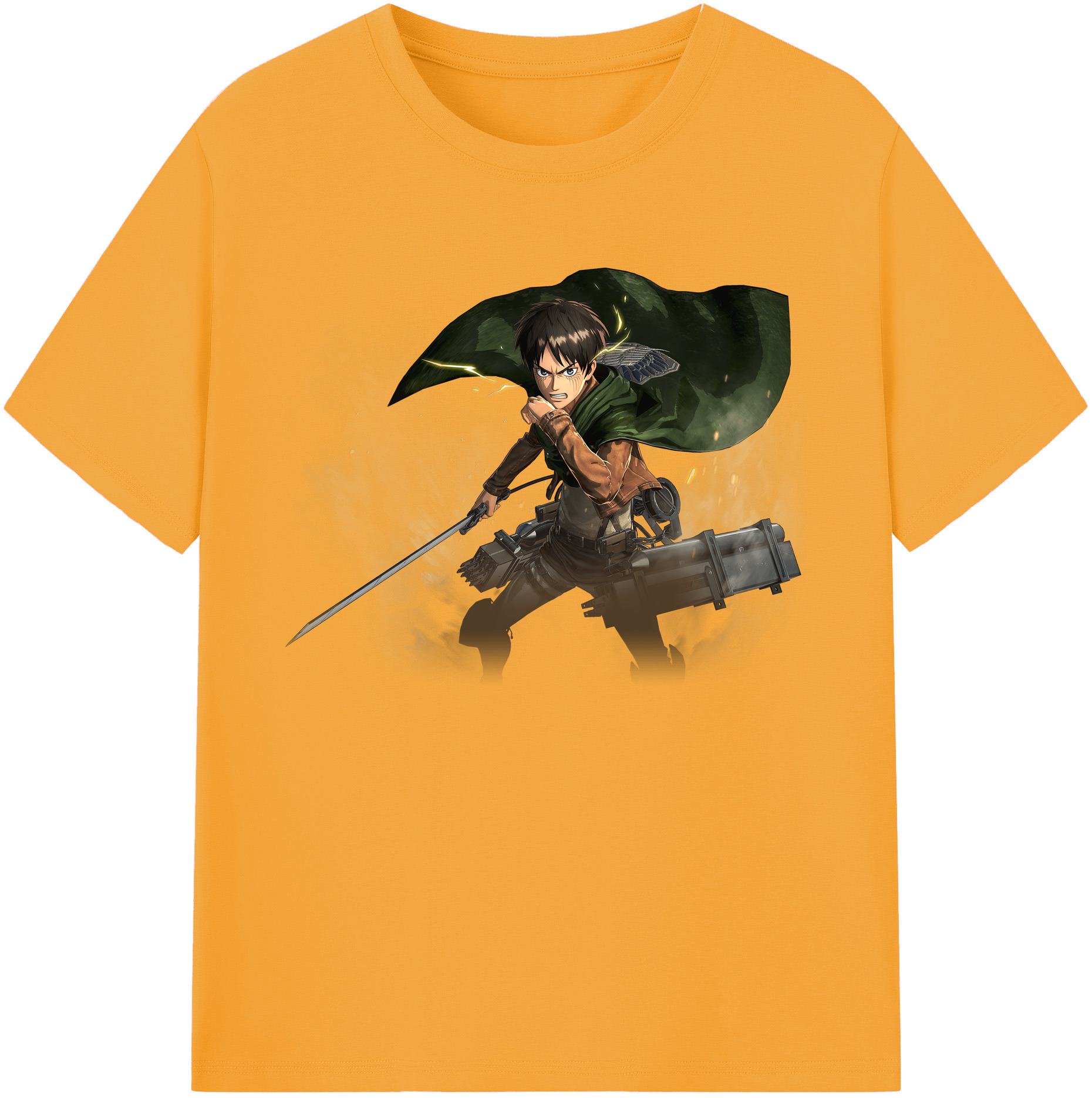 （画像用） 進撃の巨人 エレン･イェーガー Attack on Titan Eren Jäger 綿100％ メンズ半袖Tシャツ｜肌触りやわらか＆通気性