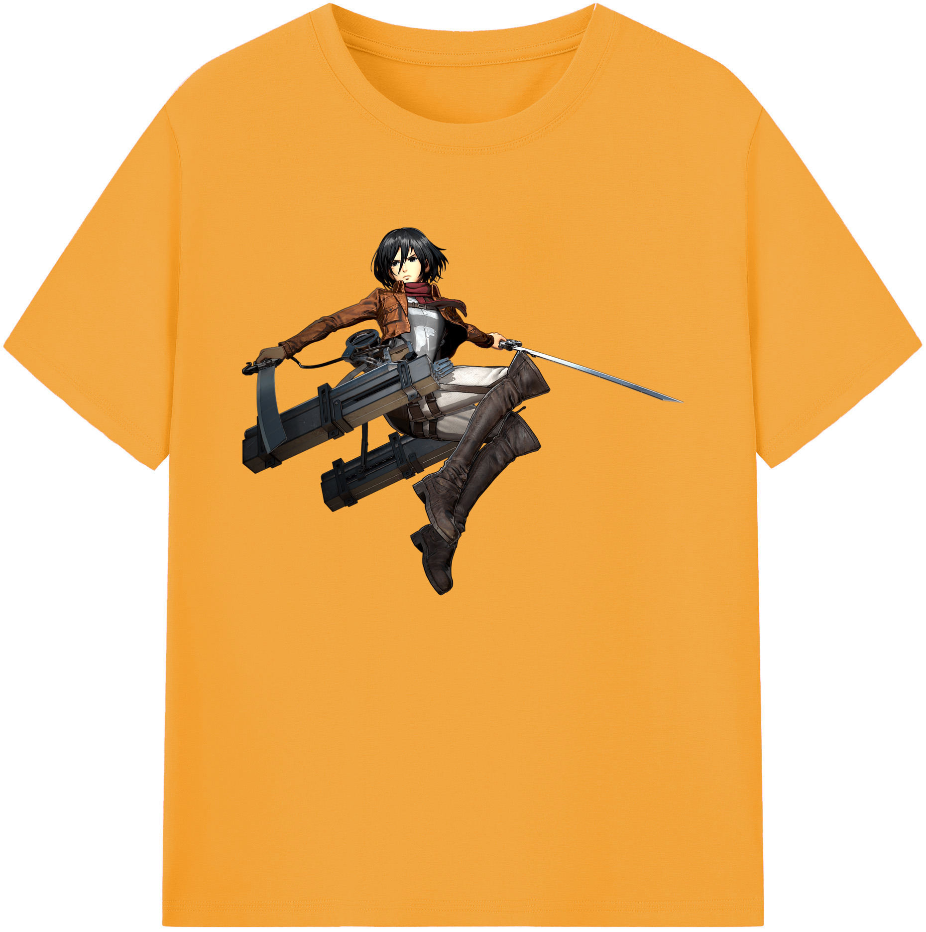 （画像用） 進撃の巨人 ミカサ·アッカーマン Attack on Titan Mikasa Ackerman 綿100％ メンズ半袖Tシャツ｜肌触りやわらか＆通気性