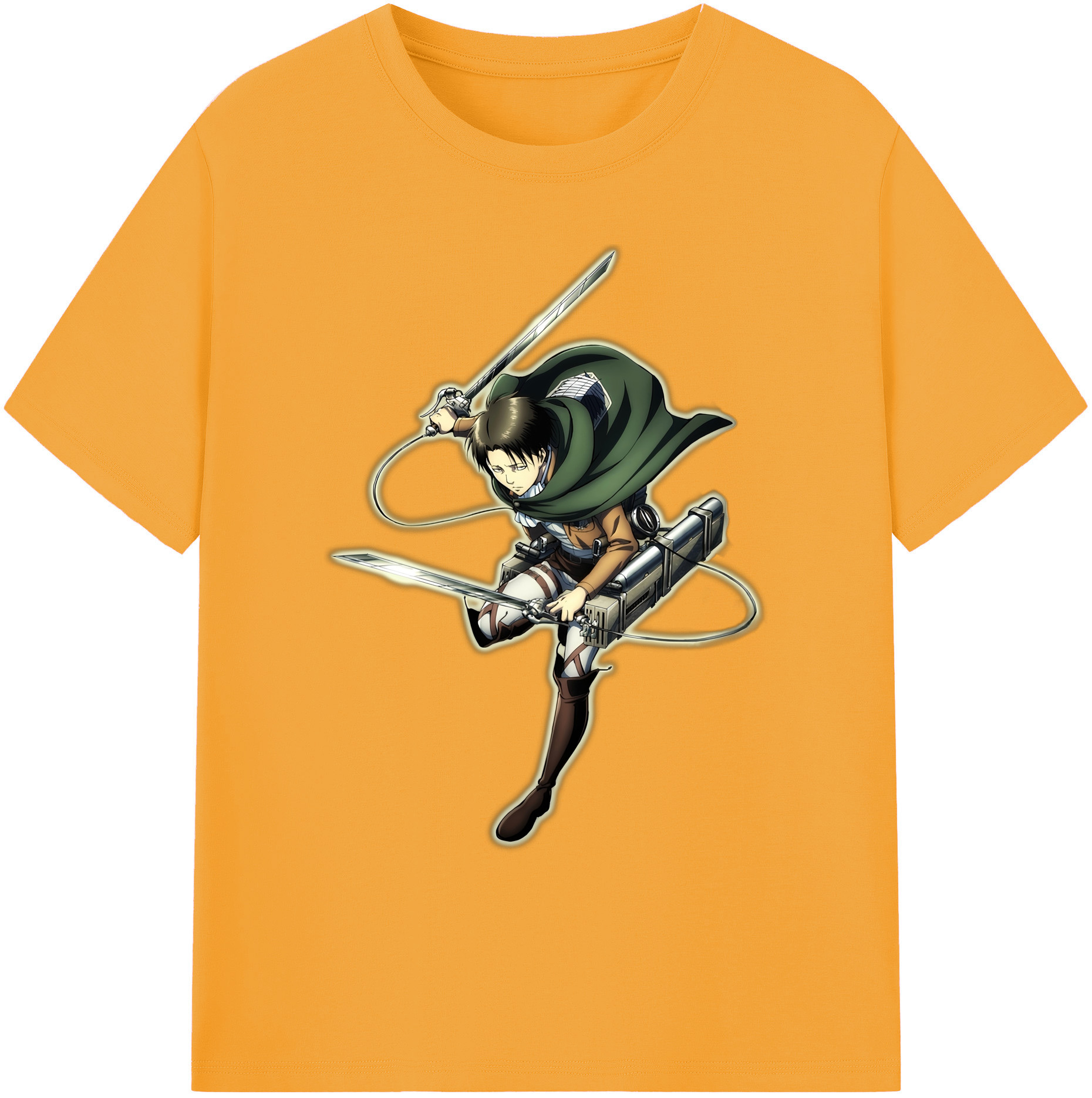 （画像用） 進撃の巨人 リヴァイ·アッカーマン Attack on Titan Levi Ackerman 綿100％ メンズ半袖Tシャツ｜肌触りやわらか＆通気性