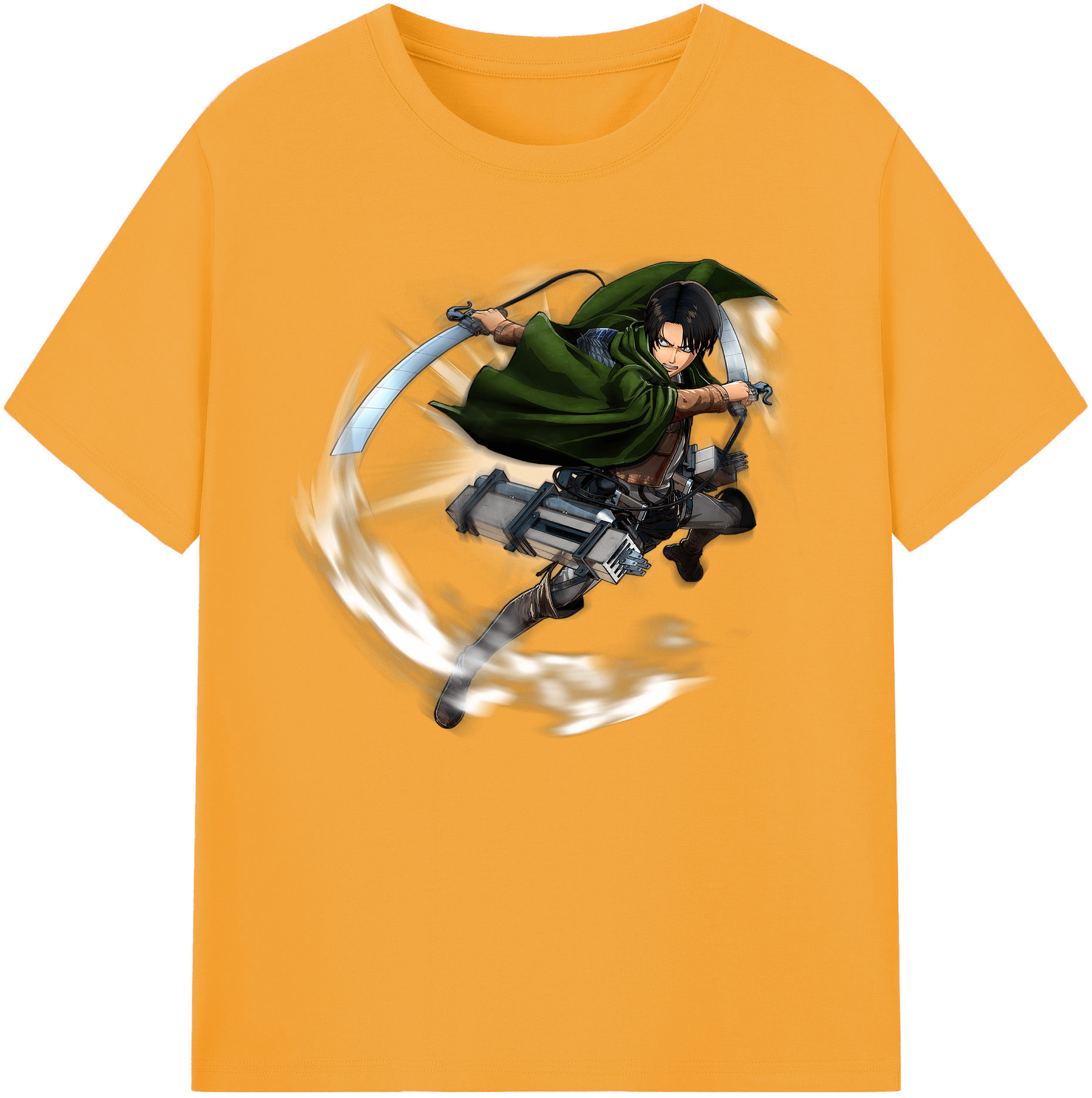 （画像用） 進撃の巨人 リヴァイ·アッカーマン Attack on Titan Levi Ackerman 綿100％ メンズ半袖Tシャツ｜肌触りやわらか＆通気性