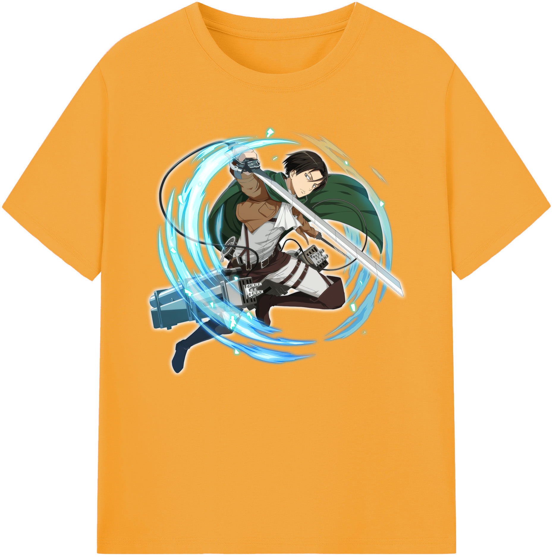 （画像用） 進撃の巨人 リヴァイ·アッカーマン Attack on Titan Levi Ackerman 綿100％ メンズ半袖Tシャツ｜肌触りやわらか＆通気性