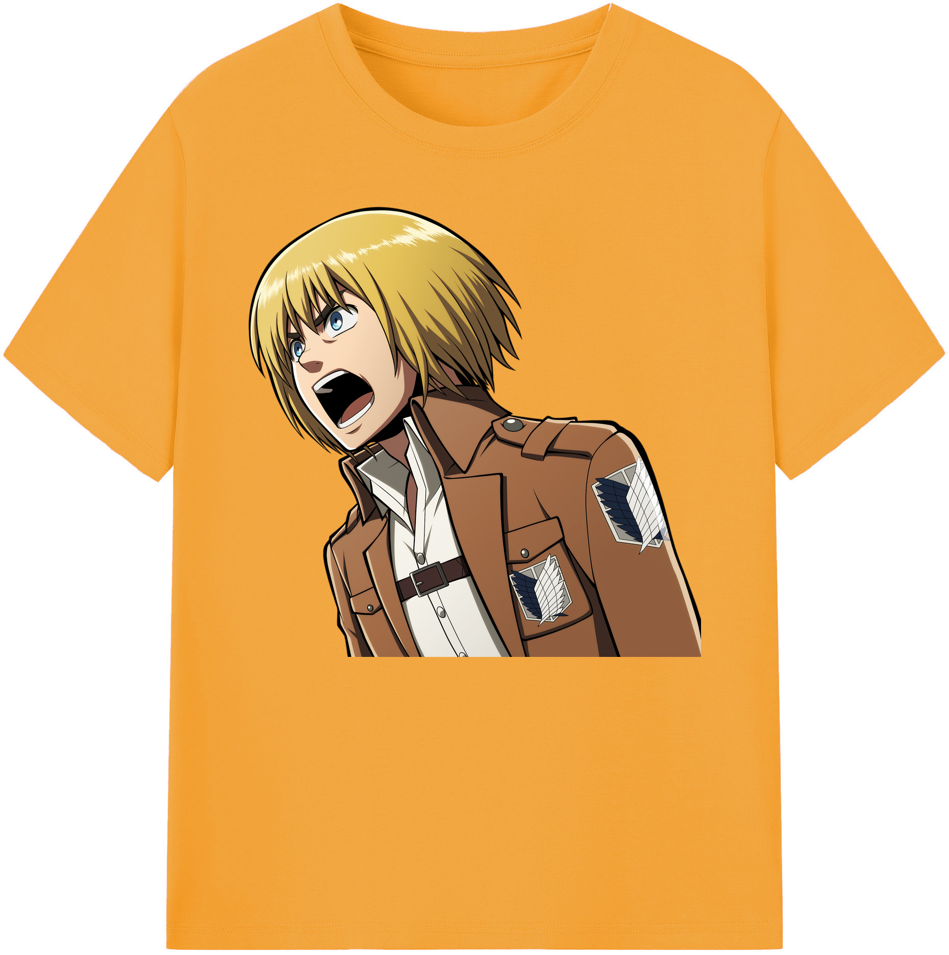 （画像用） 進撃の巨人 アルミン·アルレルト Attack on Titan Armin Arlert 綿100％ メンズ半袖Tシャツ｜肌触りやわらか＆通気性