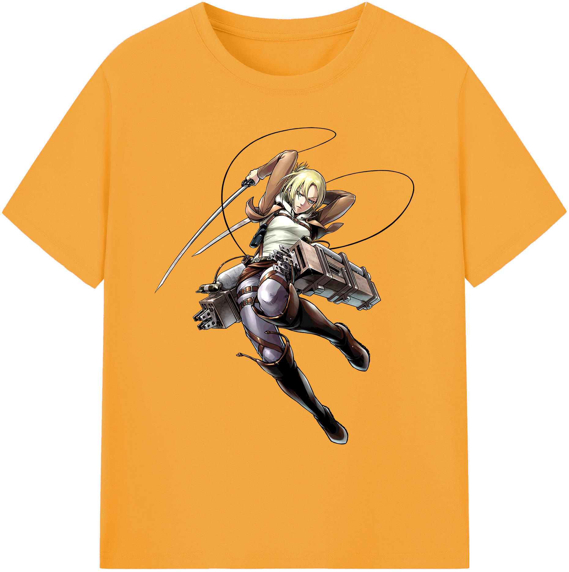 （画像用） 進撃の巨人 アニ・レオンハート Attack on Titan Annie Leonhart 綿100％ メンズ半袖Tシャツ｜肌触りやわらか＆通気性