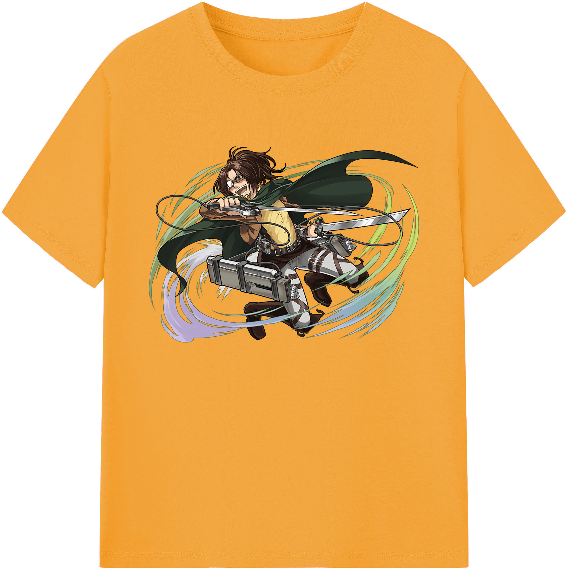 （画像用） 進撃の巨人 ハンジ·ゾエ Attack on Titan Hanji Zoe 綿100％ メンズ半袖Tシャツ｜肌触りやわらか＆通気性