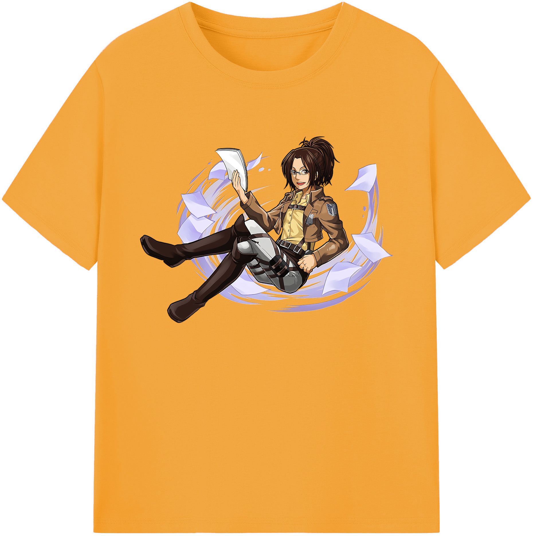 （画像用） 進撃の巨人 ハンジ·ゾエ Attack on Titan Hanji Zoe 綿100％ メンズ半袖Tシャツ｜肌触りやわらか＆通気性