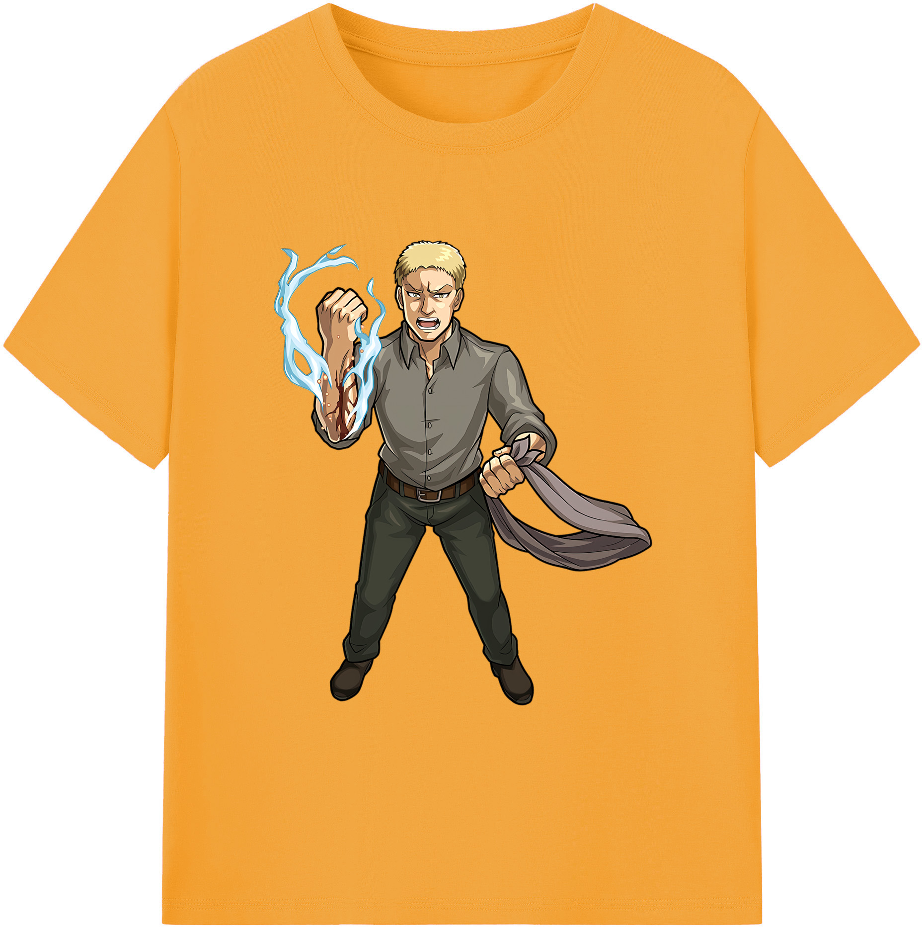 （画像用） 進撃の巨人 ライナー・ブラウン Attack on Titan Reiner Braun 綿100％ メンズ半袖Tシャツ｜肌触りやわらか＆通気性