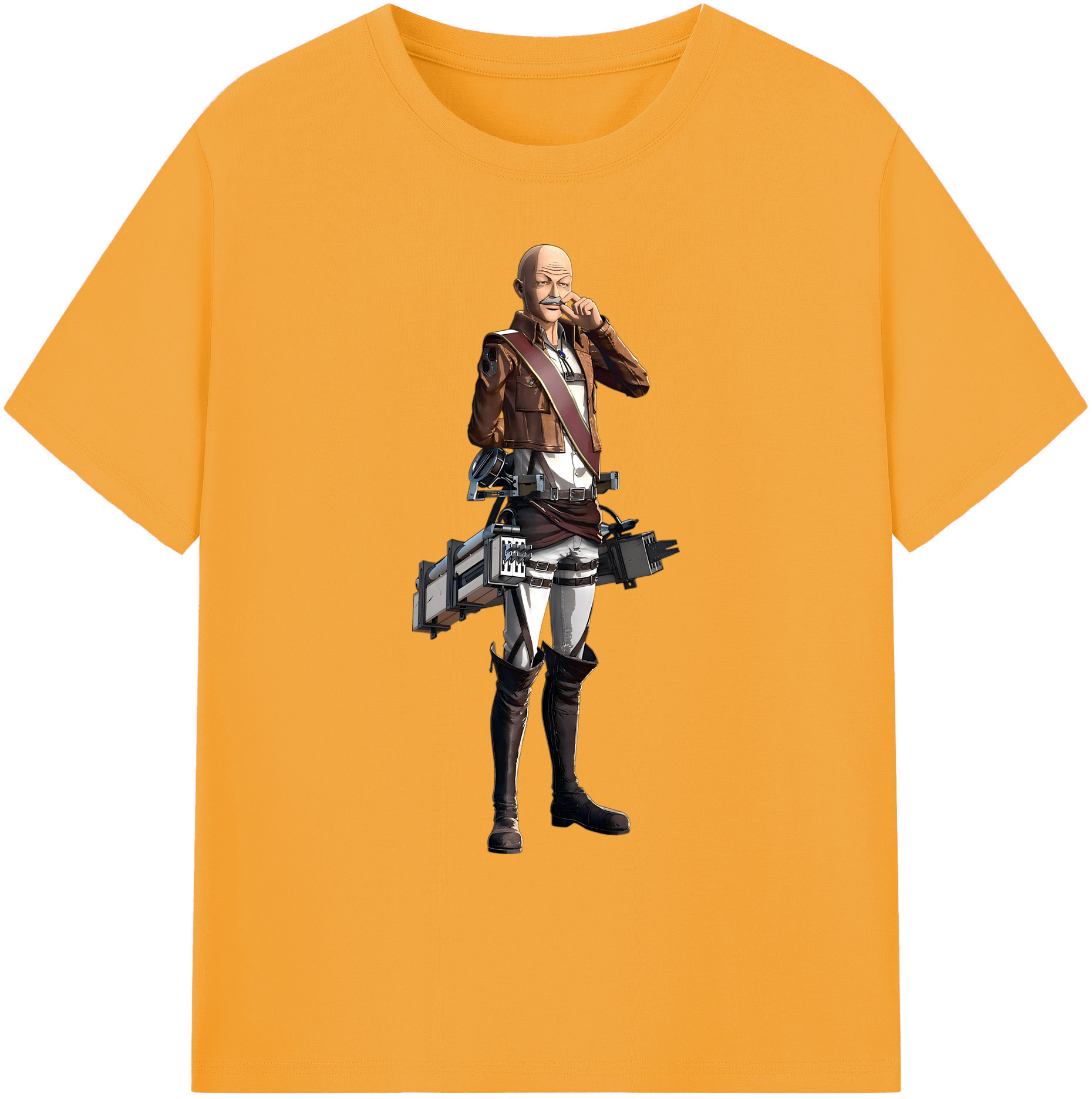（画像用） 進撃の巨人 ドット·ピクシス Attack on Titan Dot Pixis 綿100％ メンズ半袖Tシャツ｜肌触りやわらか＆通気性