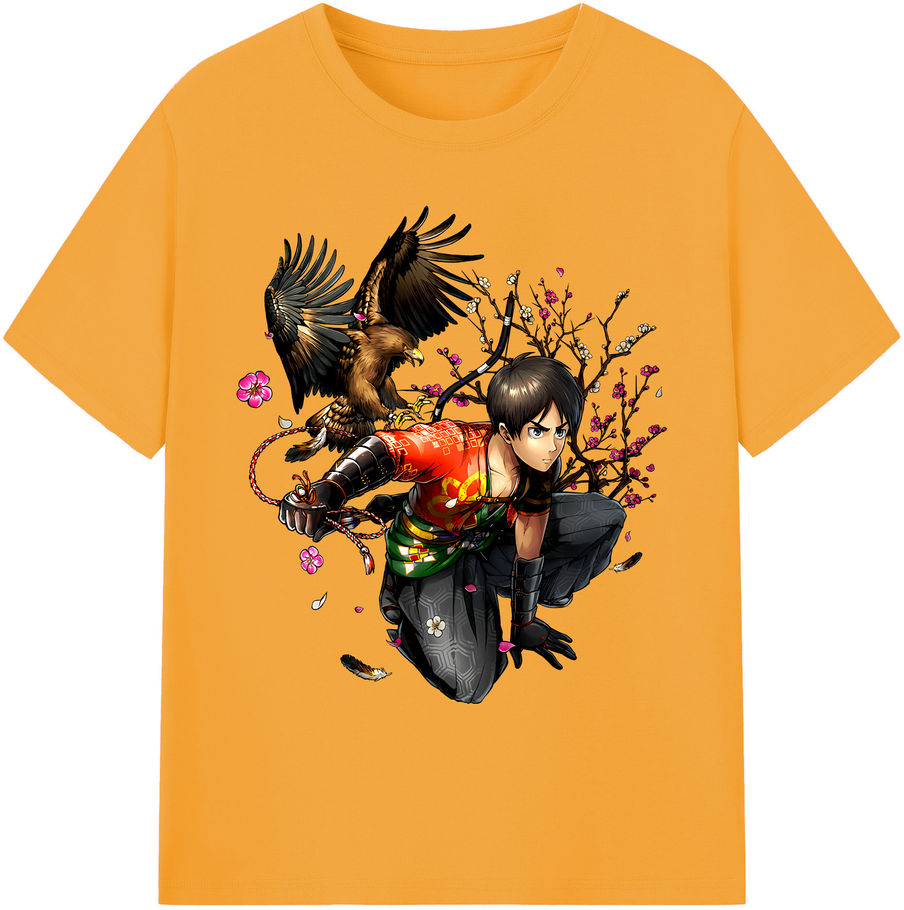 （画像用） 進撃の巨人 エレン･イェーガー Attack on Titan Eren Jäger 綿100％ メンズ半袖Tシャツ｜肌触りやわらか＆通気性