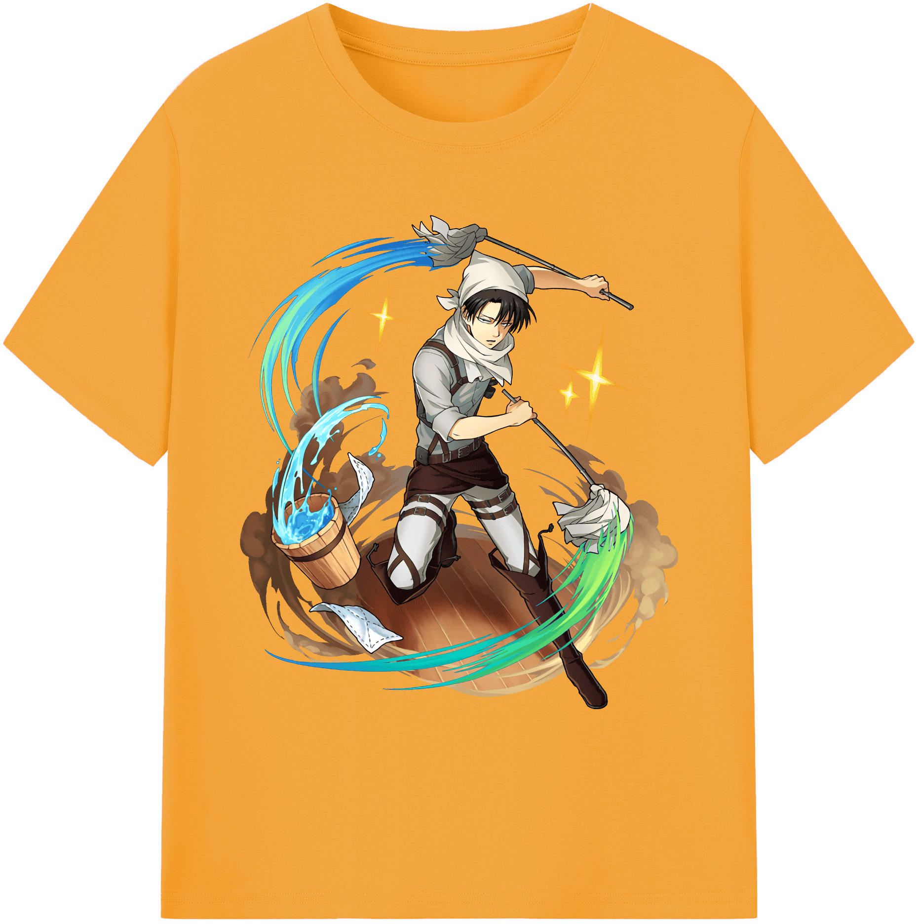 （画像用） 進撃の巨人 リヴァイ·アッカーマン Attack on Titan Levi Ackerman 綿100％ メンズ半袖Tシャツ｜肌触りやわらか＆通気性