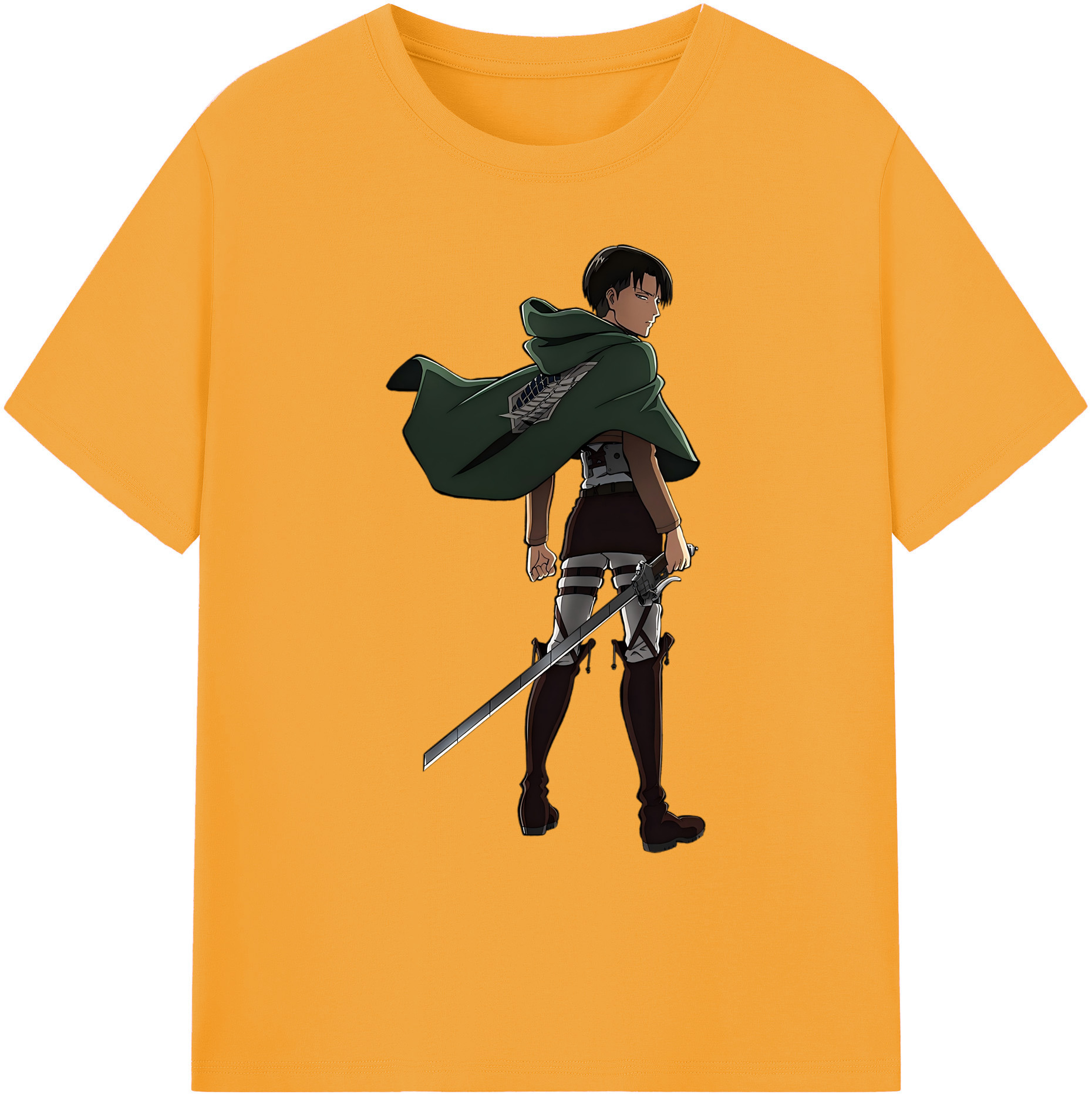 （画像用） 進撃の巨人 リヴァイ·アッカーマン Attack on Titan Levi Ackerman 綿100％ メンズ半袖Tシャツ｜肌触りやわらか＆通気性