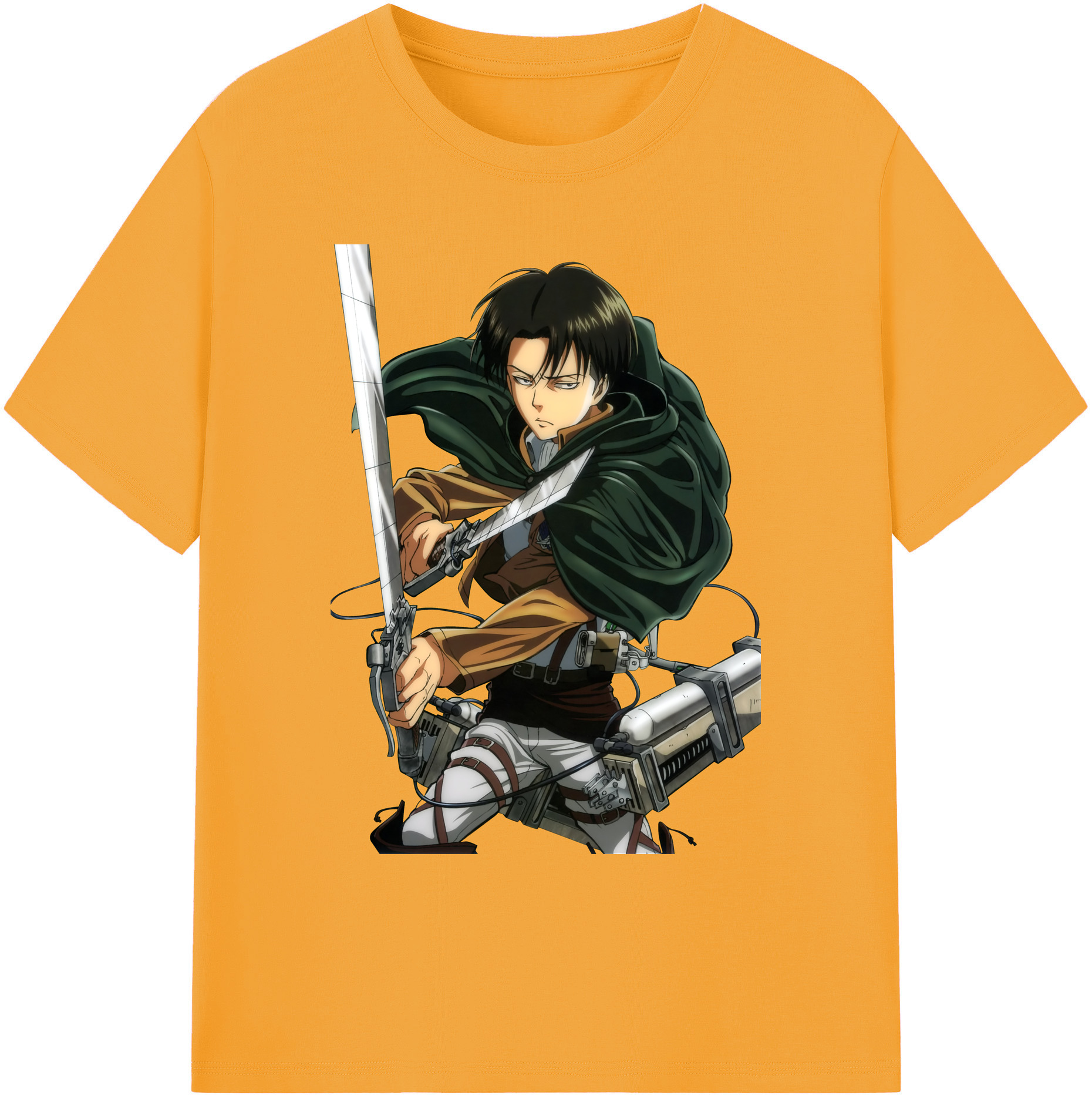 （画像用） 進撃の巨人 リヴァイ·アッカーマン Attack on Titan Levi Ackerman 綿100％ メンズ半袖Tシャツ｜肌触りやわらか＆通気性