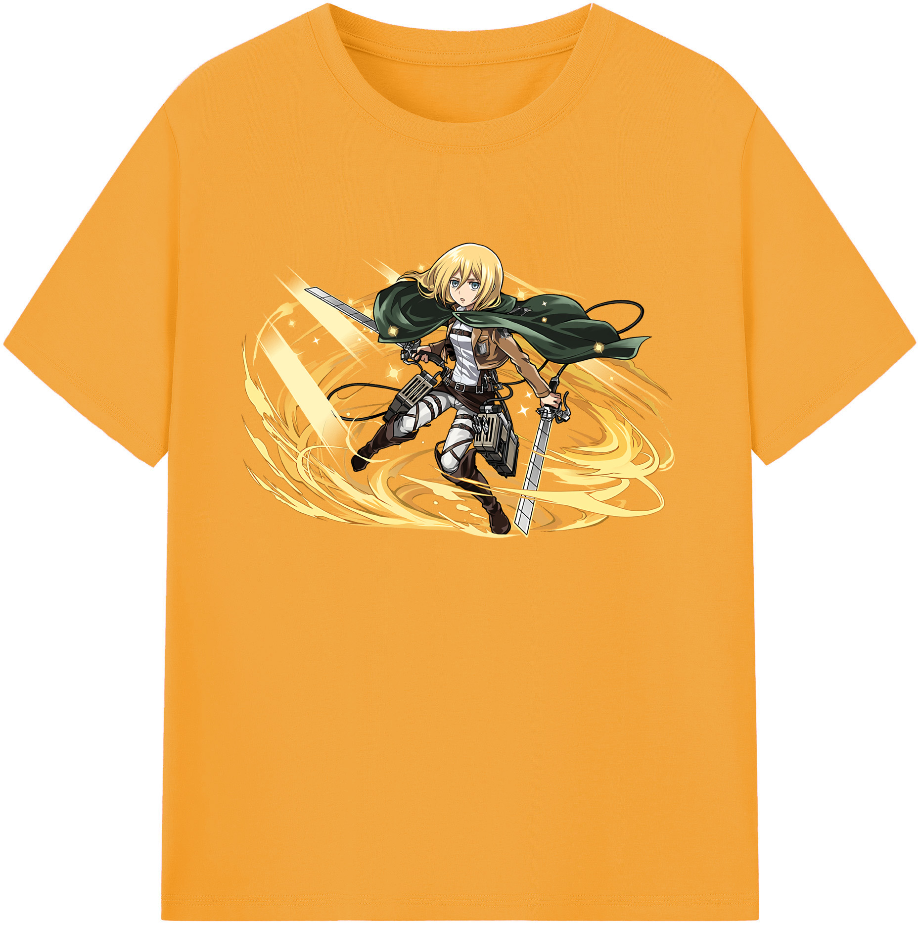 （画像用） 進撃の巨人 クリスタ·レンズ Attack on Titan Christa Lenz 綿100％ メンズ半袖Tシャツ｜肌触りやわらか＆通気性