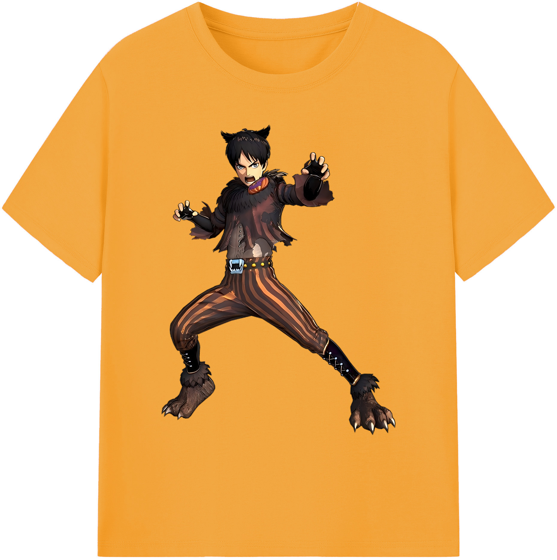 （画像用） 進撃の巨人 エレン･イェーガー Attack on Titan Eren Jäger 綿100％ メンズ半袖Tシャツ｜肌触りやわらか＆通気性