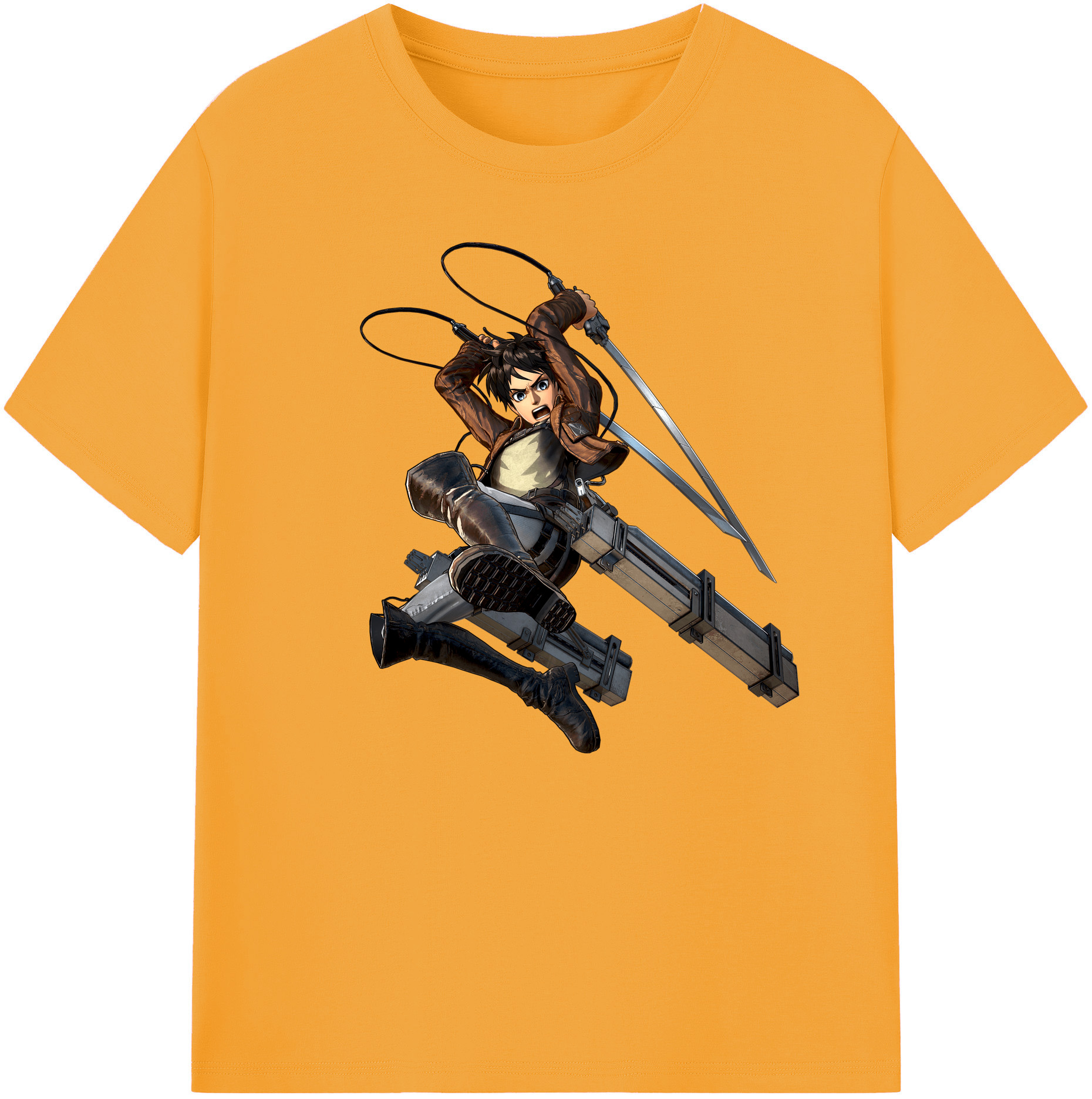 （画像用） 進撃の巨人 エレン･イェーガー Attack on Titan Eren Jäger 綿100％ メンズ半袖Tシャツ｜肌触りやわらか＆通気性