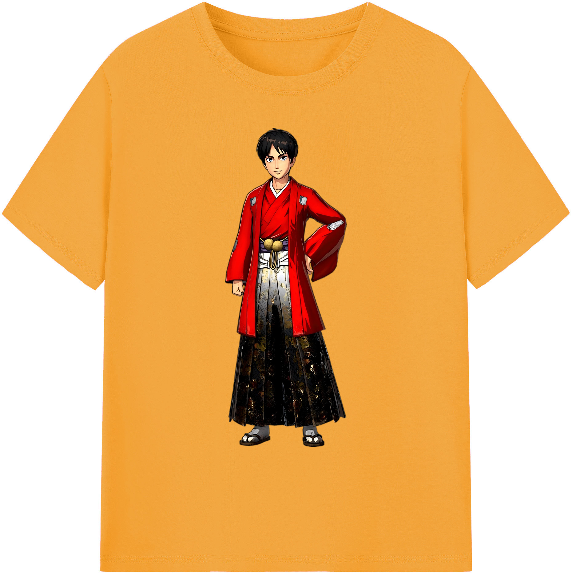 （画像用） 進撃の巨人 エレン･イェーガー Attack on Titan Eren Jäger 綿100％ メンズ半袖Tシャツ｜肌触りやわらか＆通気性