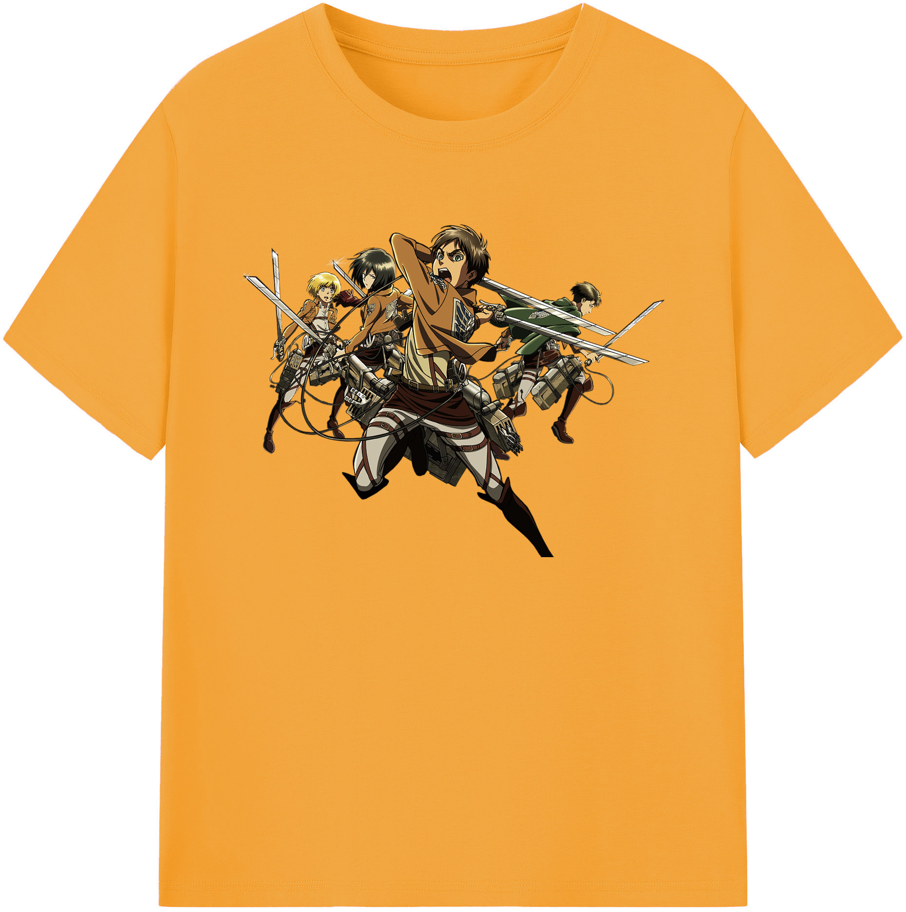 （画像用） 進撃の巨人 エレン･イェーガー Attack on Titan Eren Jäger 綿100％ メンズ半袖Tシャツ｜肌触りやわらか＆通気性