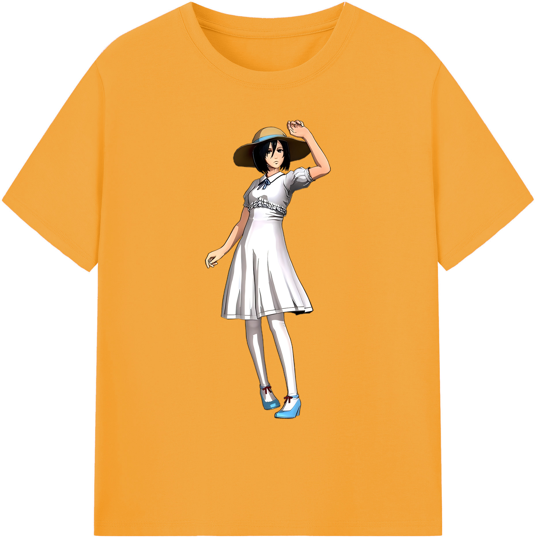 （画像用） 進撃の巨人 ミカサ·アッカーマン Attack on Titan Mikasa Ackerman 綿100％ メンズ半袖Tシャツ｜肌触りやわらか＆通気性