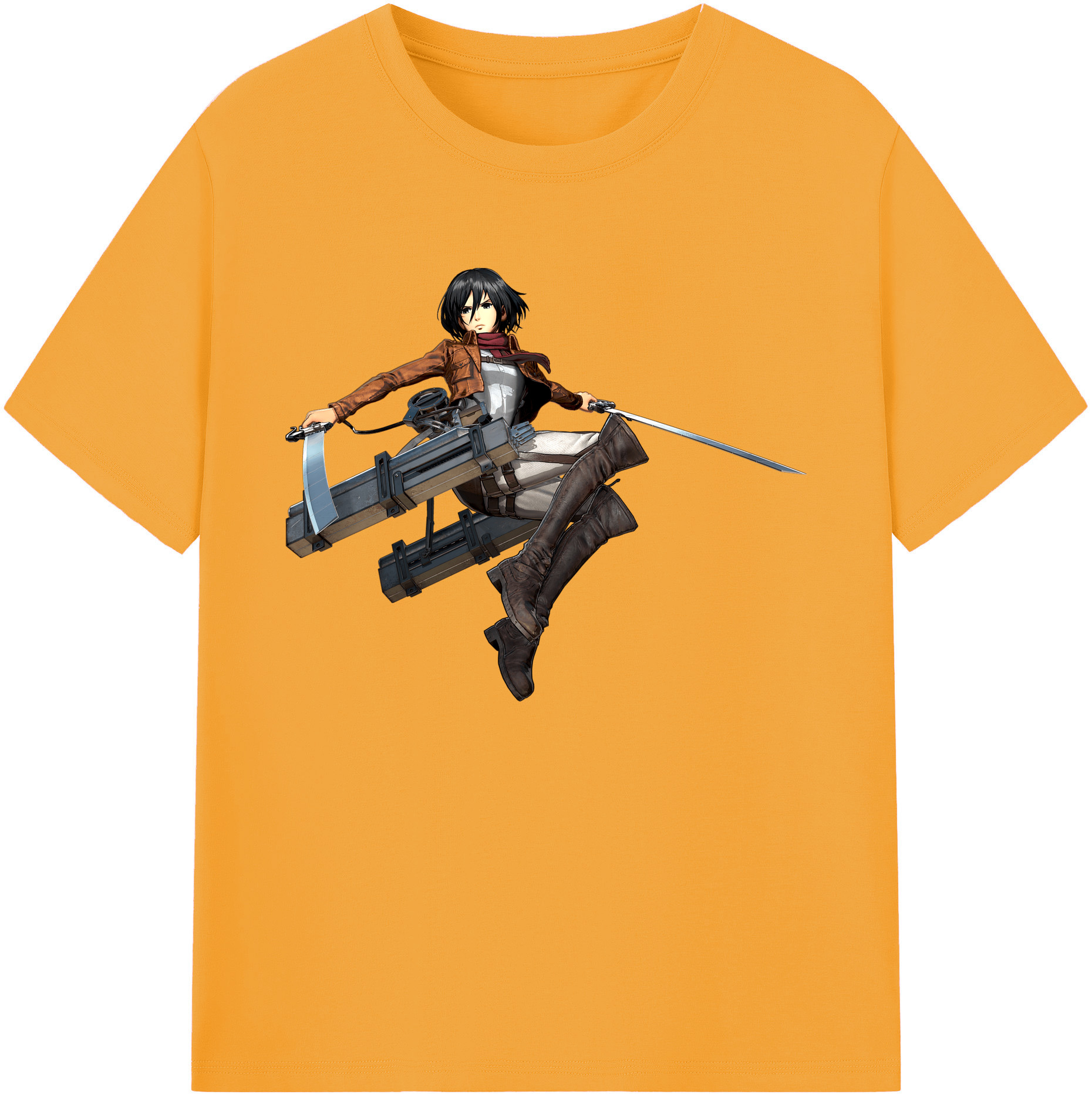（画像用） 進撃の巨人 ミカサ·アッカーマン Attack on Titan Mikasa Ackerman 綿100％ メンズ半袖Tシャツ｜肌触りやわらか＆通気性