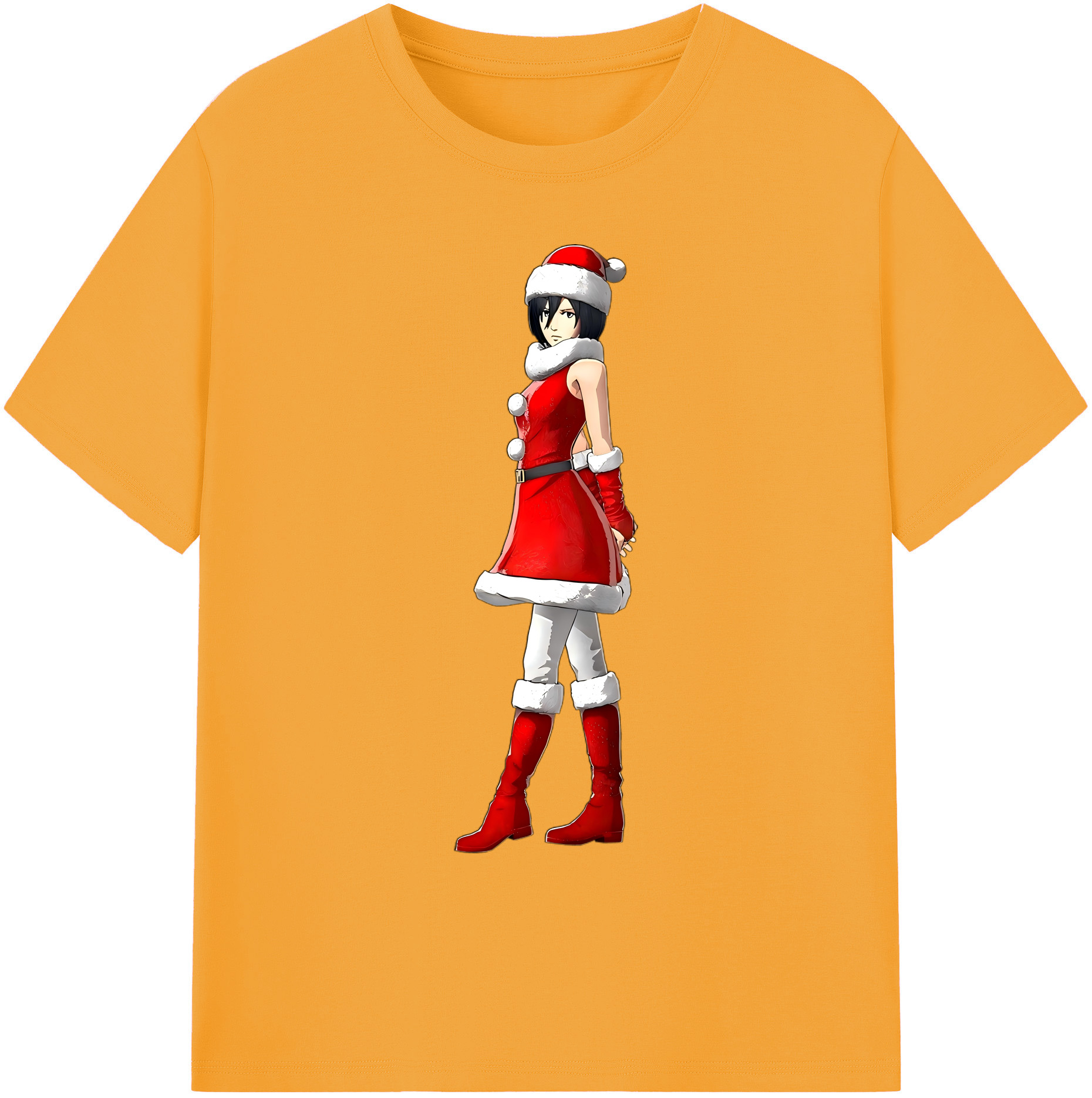 （画像用） 進撃の巨人 ミカサ·アッカーマン Attack on Titan Mikasa Ackerman 綿100％ メンズ半袖Tシャツ｜肌触りやわらか＆通気性