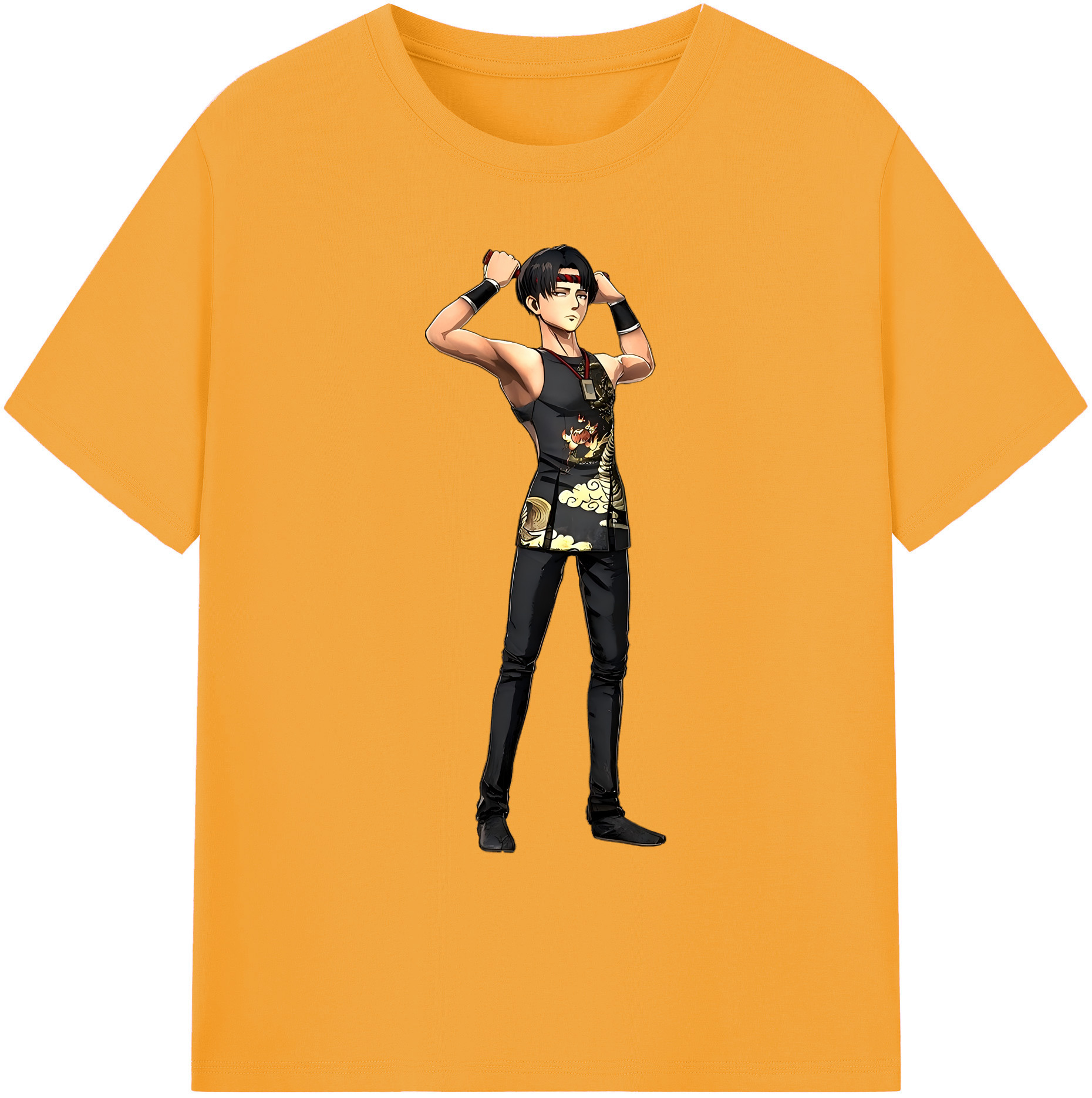 （画像用） 進撃の巨人 リヴァイ·アッカーマン Attack on Titan Levi Ackerman 綿100％ メンズ半袖Tシャツ｜肌触りやわらか＆通気性
