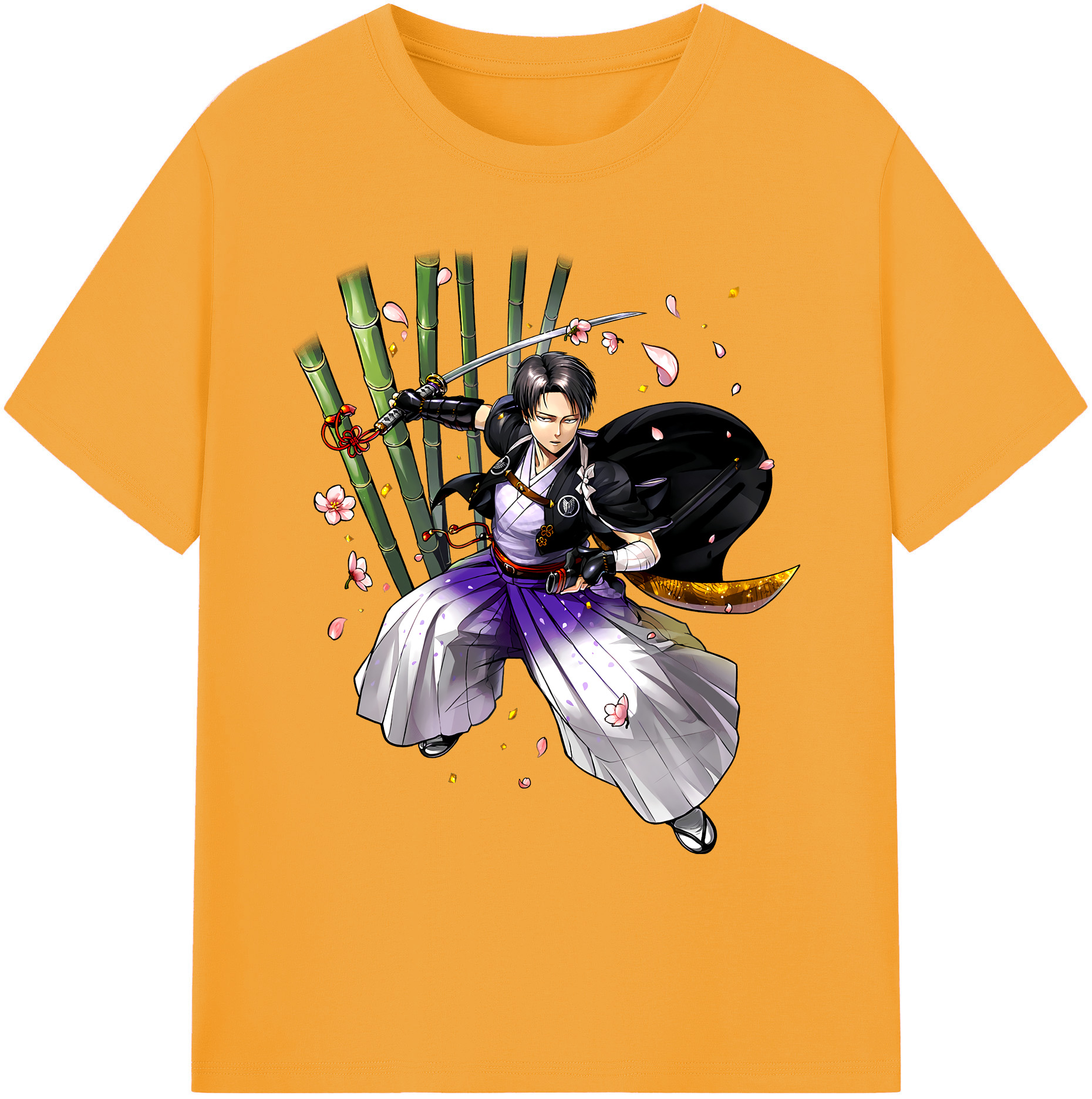 （画像用） 進撃の巨人 リヴァイ·アッカーマン Attack on Titan Levi Ackerman 綿100％ メンズ半袖Tシャツ｜肌触りやわらか＆通気性