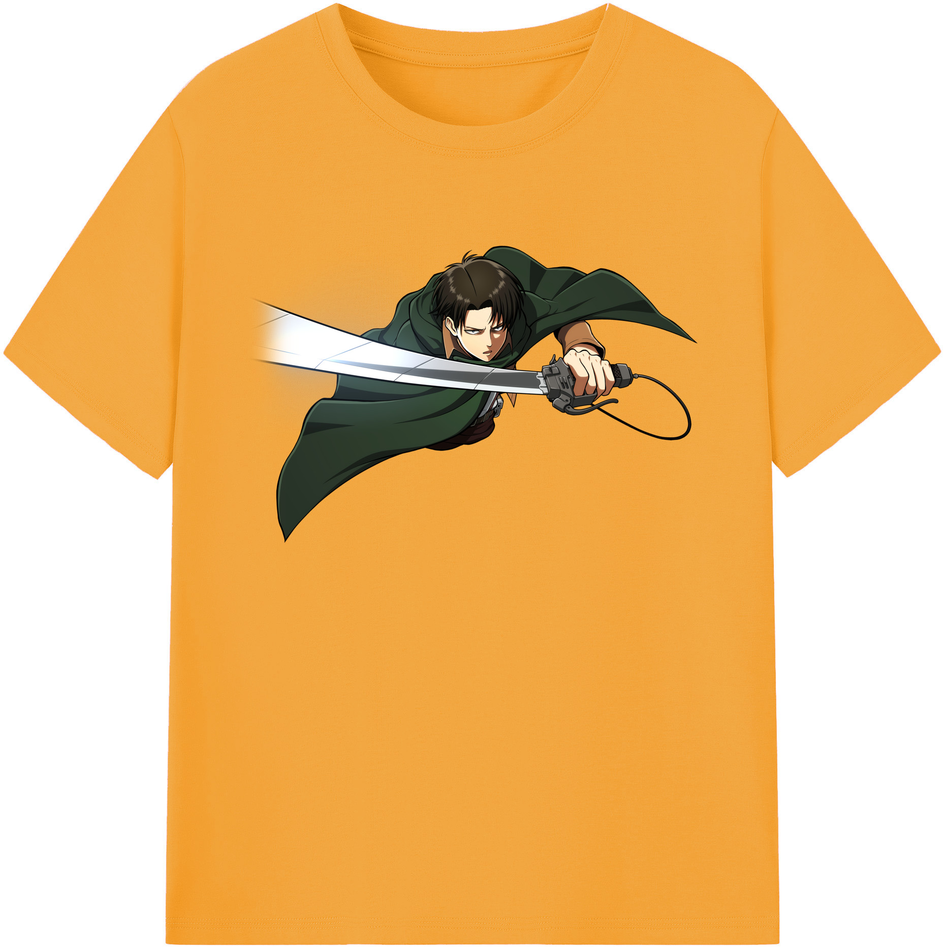（画像用） 進撃の巨人 リヴァイ·アッカーマン Attack on Titan Levi Ackerman 綿100％ メンズ半袖Tシャツ｜肌触りやわらか＆通気性