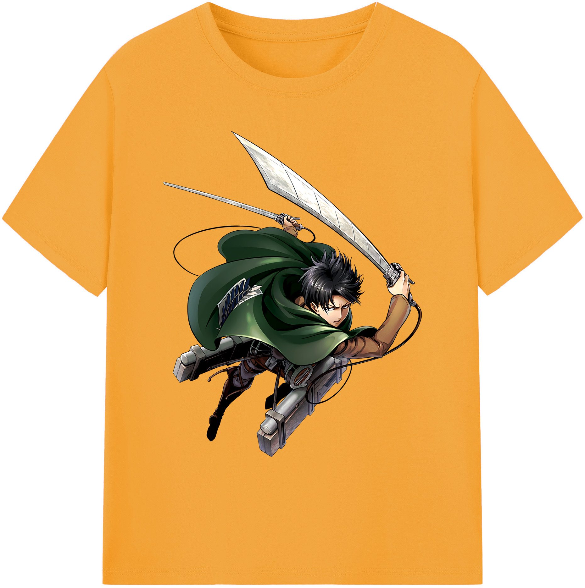 （画像用） 進撃の巨人 リヴァイ·アッカーマン Attack on Titan Levi Ackerman 綿100％ メンズ半袖Tシャツ｜肌触りやわらか＆通気性