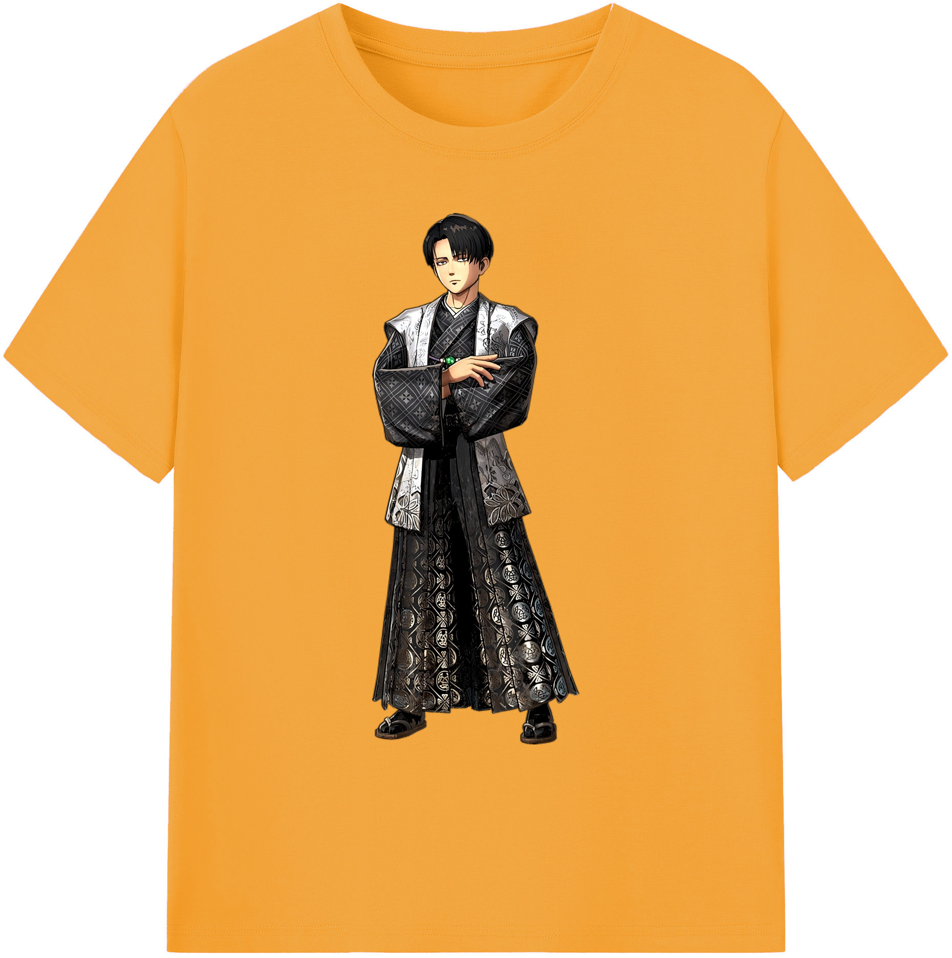 （画像用） 進撃の巨人 リヴァイ·アッカーマン Attack on Titan Levi Ackerman 綿100％ メンズ半袖Tシャツ｜肌触りやわらか＆通気性
