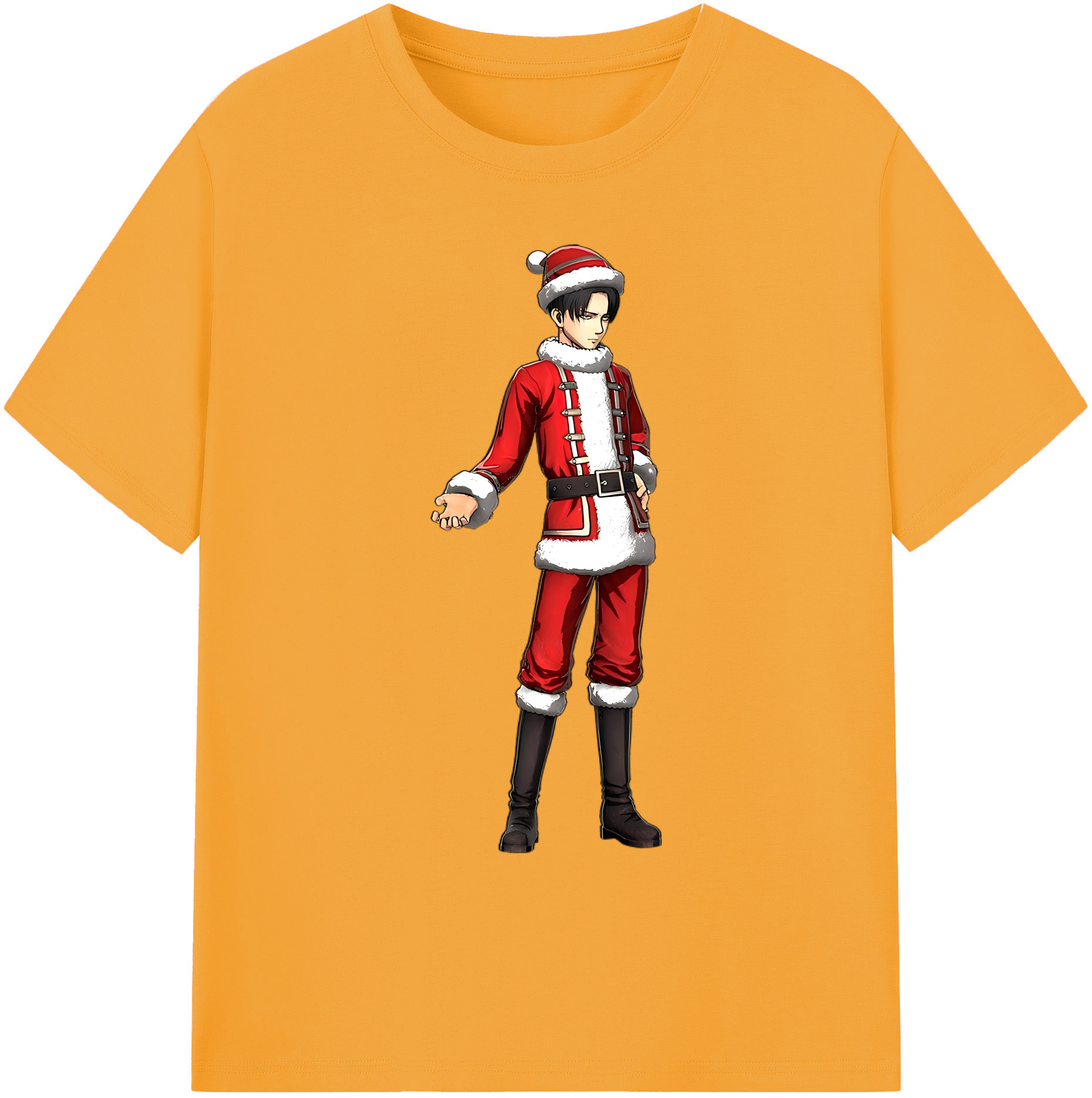 （画像用） 進撃の巨人 リヴァイ·アッカーマン Attack on Titan Levi Ackerman 綿100％ メンズ半袖Tシャツ｜肌触りやわらか＆通気性