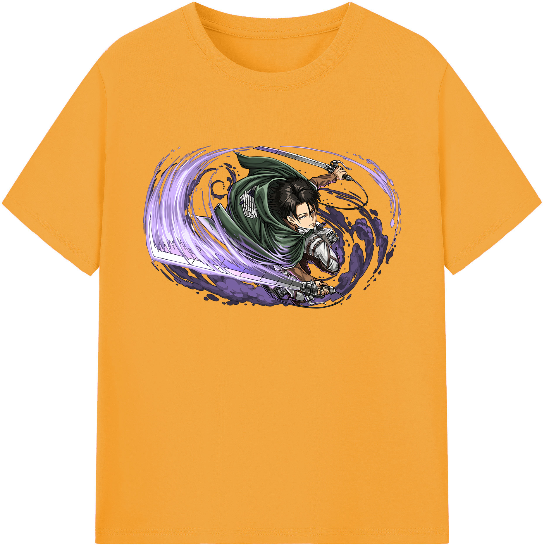 （画像用） 進撃の巨人 リヴァイ·アッカーマン Attack on Titan Levi Ackerman 綿100％ メンズ半袖Tシャツ｜肌触りやわらか＆通気性