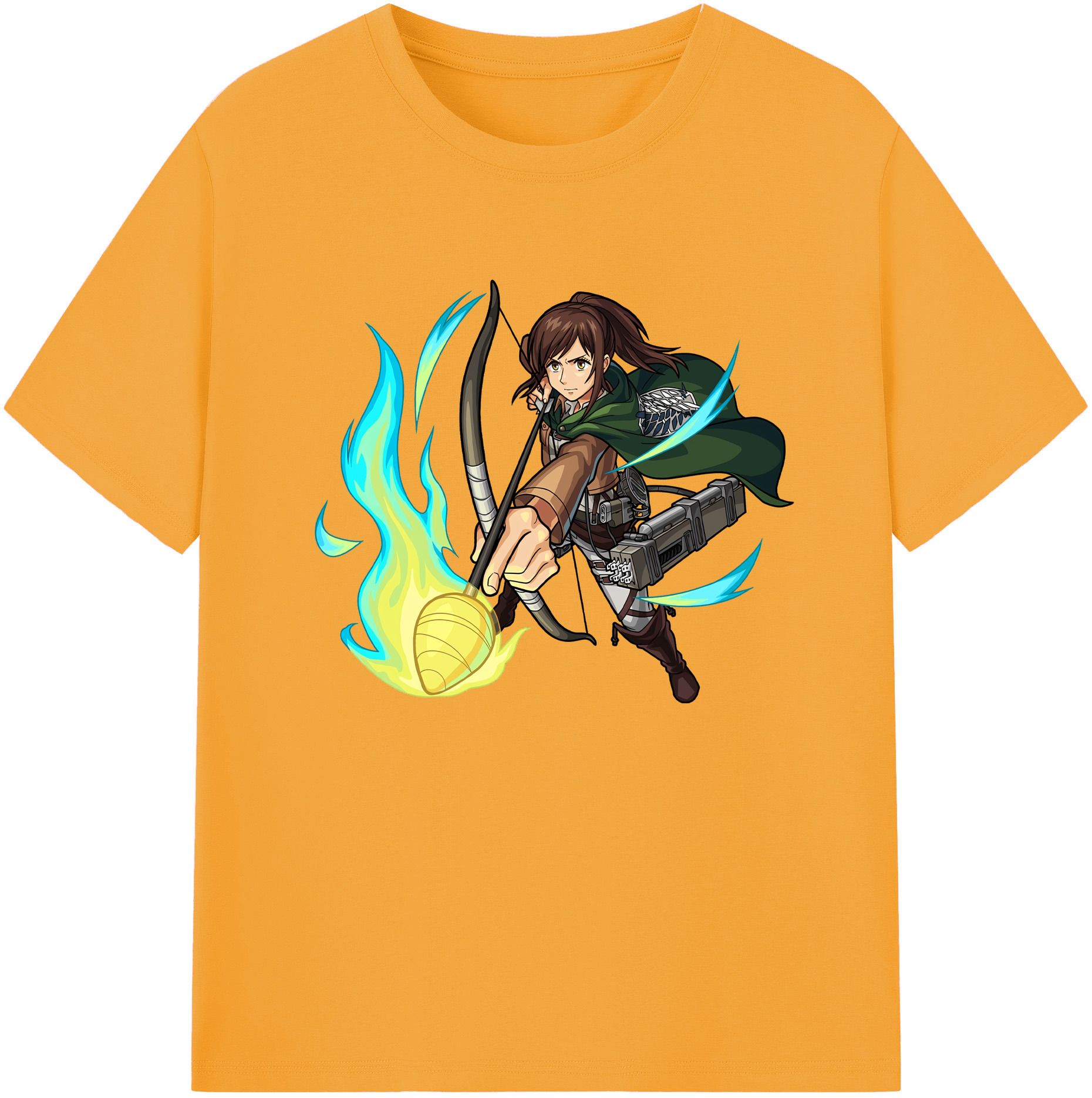 （画像用） 進撃の巨人 サシャ·ブラウス Attack on Titan Sasha Blaus 綿100％ メンズ半袖Tシャツ｜肌触りやわらか＆通気性