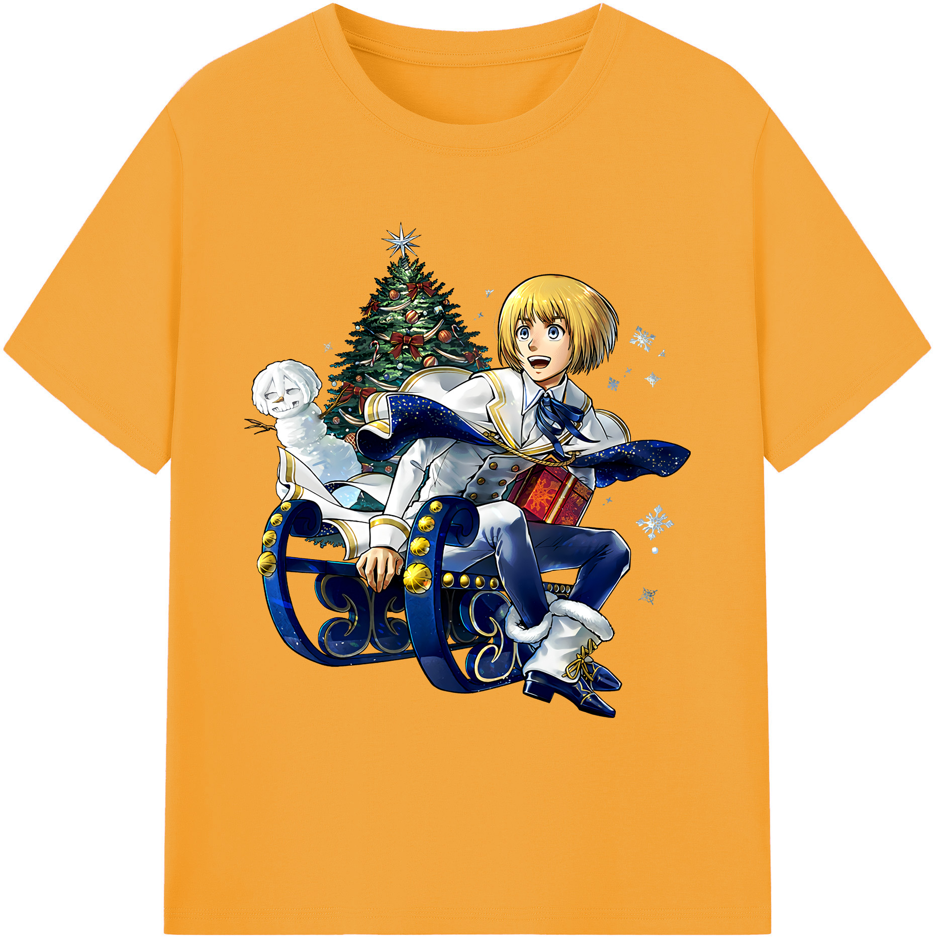 （画像用） 進撃の巨人 アルミン·アルレルト Attack on Titan Armin Arlert 綿100％ メンズ半袖Tシャツ｜肌触りやわらか＆通気性