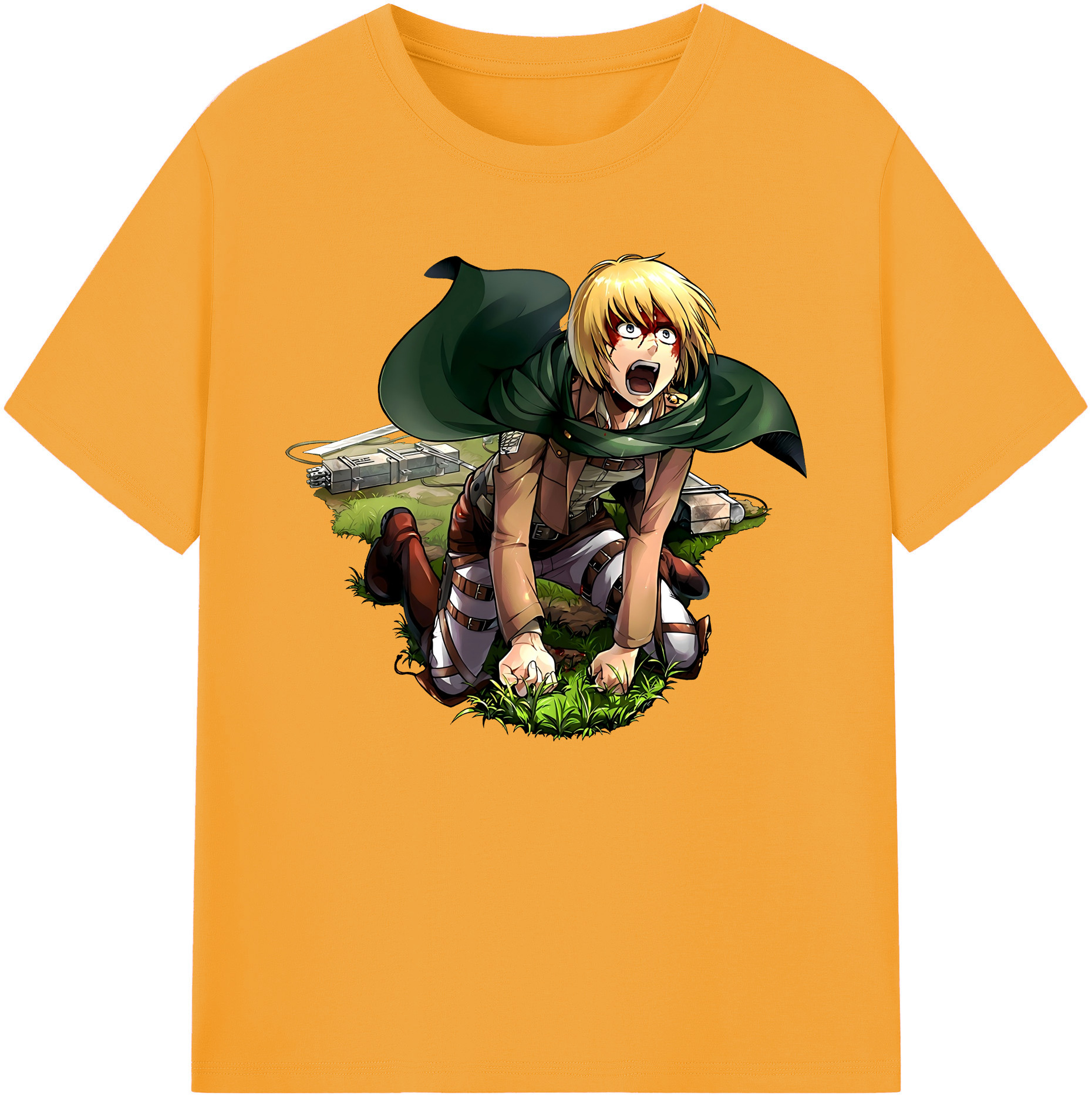 （画像用） 進撃の巨人 アルミン·アルレルト Attack on Titan Armin Arlert 綿100％ メンズ半袖Tシャツ｜肌触りやわらか＆通気性