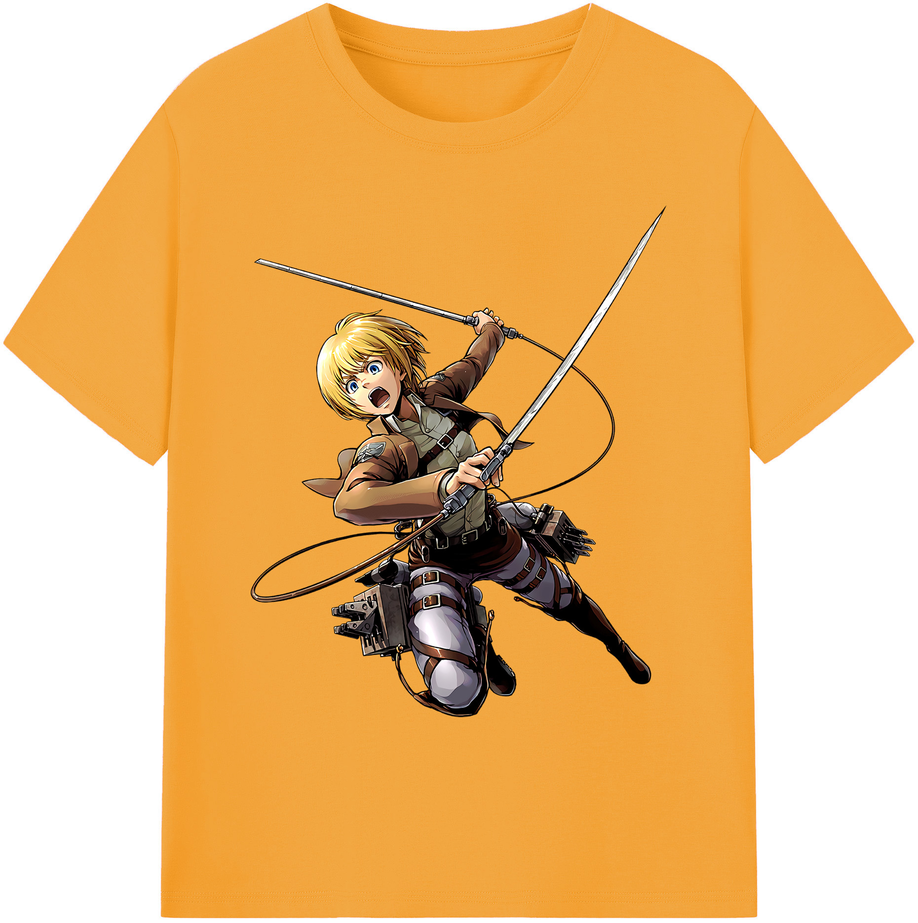 （画像用） 進撃の巨人 アルミン·アルレルト Attack on Titan Armin Arlert 綿100％ メンズ半袖Tシャツ｜肌触りやわらか＆通気性