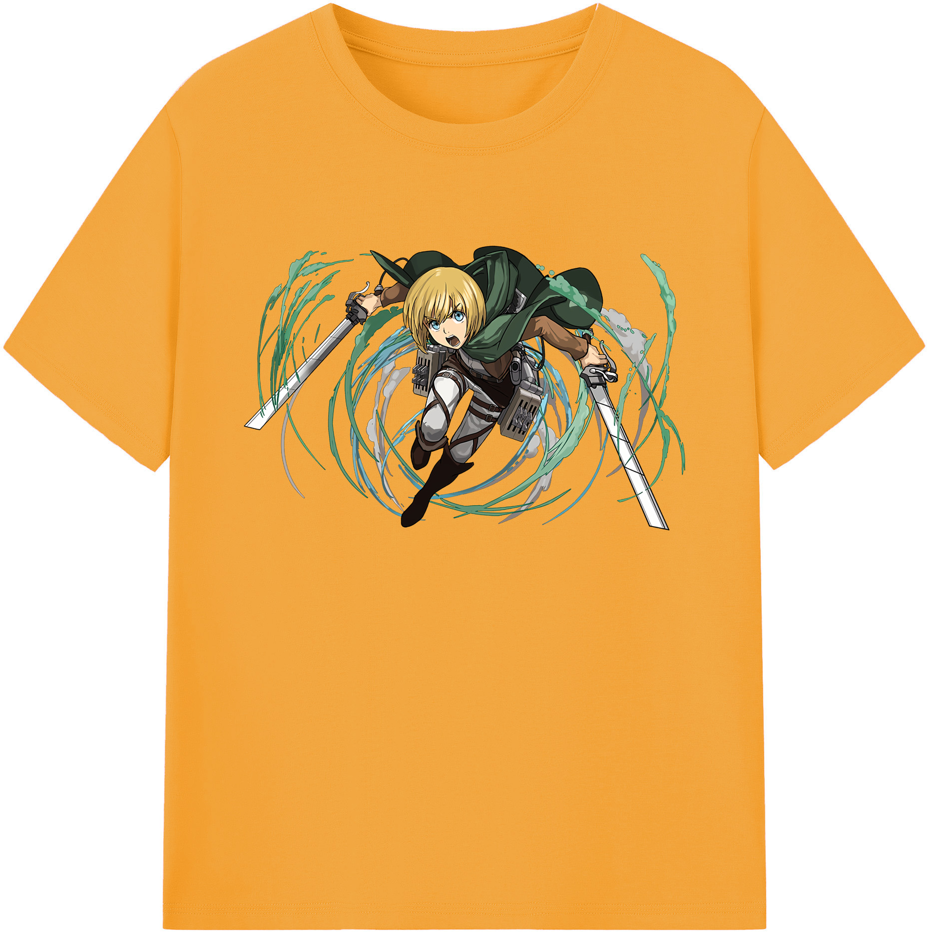 （画像用） 進撃の巨人 アルミン·アルレルト Attack on Titan Armin Arlert 綿100％ メンズ半袖Tシャツ｜肌触りやわらか＆通気性