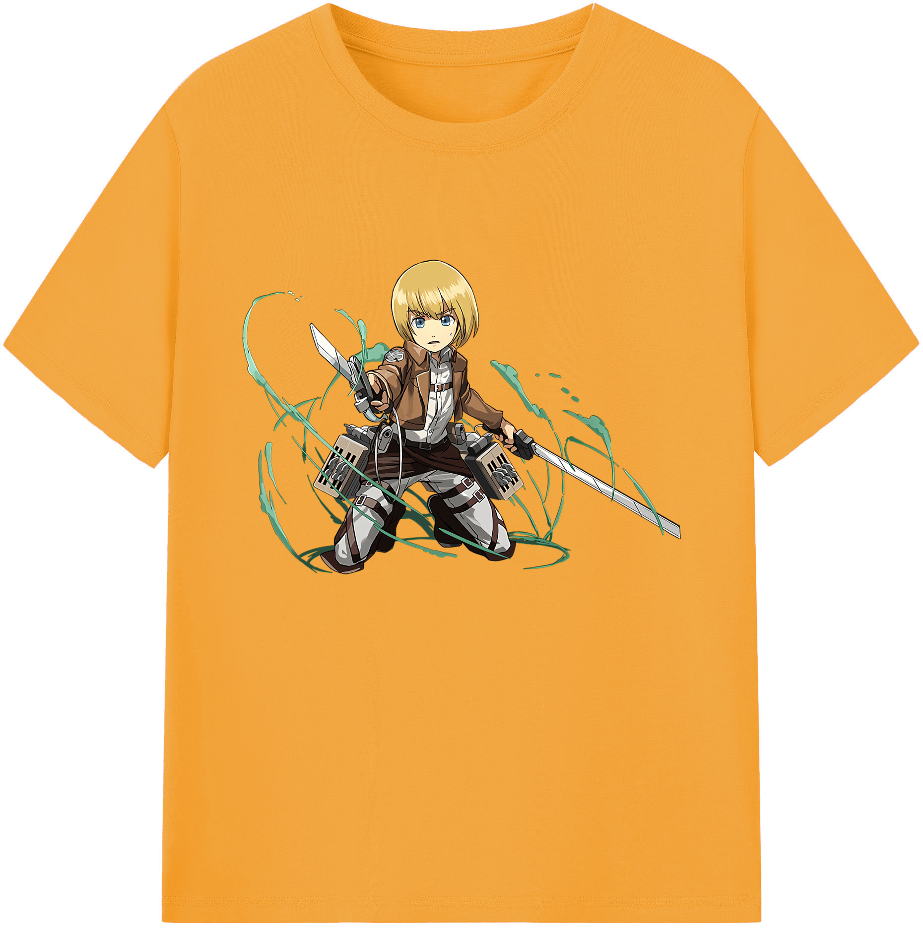 （画像用） 進撃の巨人 アルミン·アルレルト Attack on Titan Armin Arlert 綿100％ メンズ半袖Tシャツ｜肌触りやわらか＆通気性