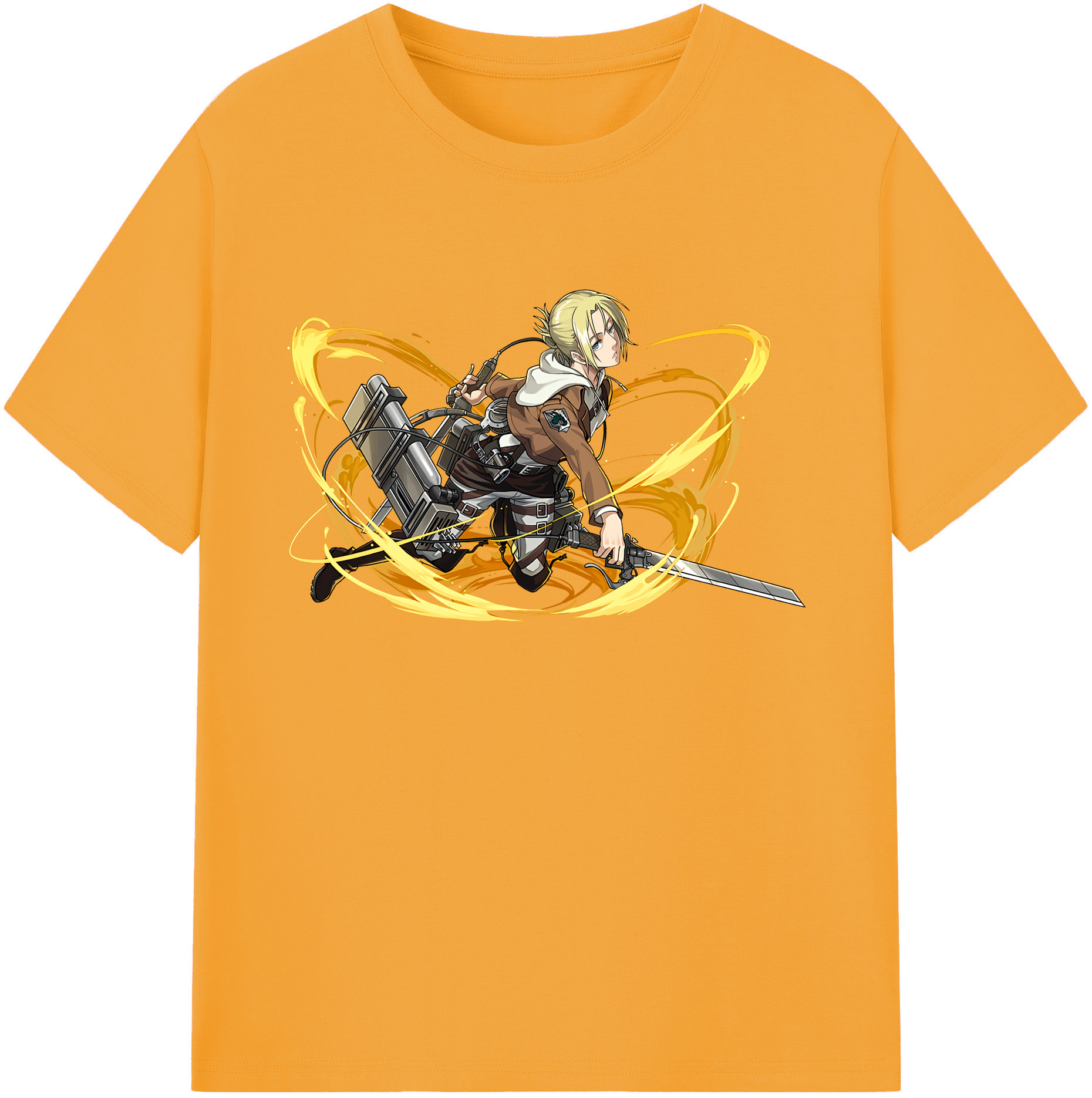 （画像用） 進撃の巨人 アニ・レオンハート Attack on Titan Annie Leonhart 綿100％ メンズ半袖Tシャツ｜肌触りやわらか＆通気性