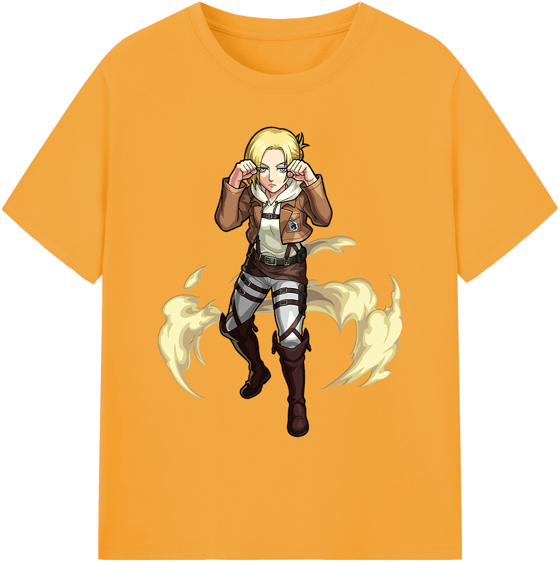 （画像用） 進撃の巨人 アニ・レオンハート Attack on Titan Annie Leonhart 綿100％ メンズ半袖Tシャツ｜肌触りやわらか＆通気性