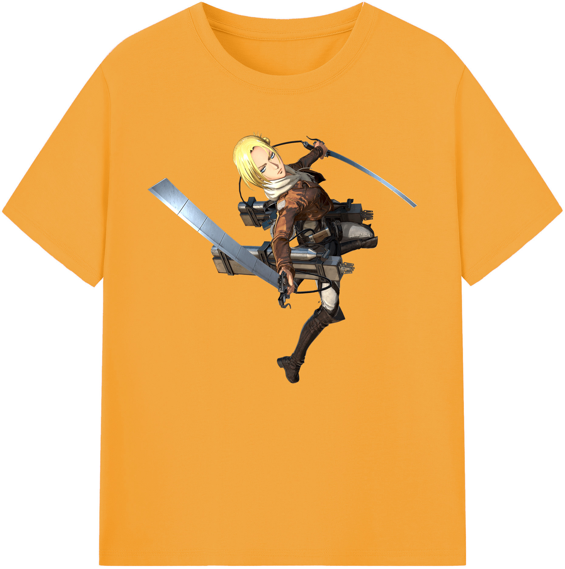 （画像用） 進撃の巨人 アニ・レオンハート Attack on Titan Annie Leonhart 綿100％ メンズ半袖Tシャツ｜肌触りやわらか＆通気性