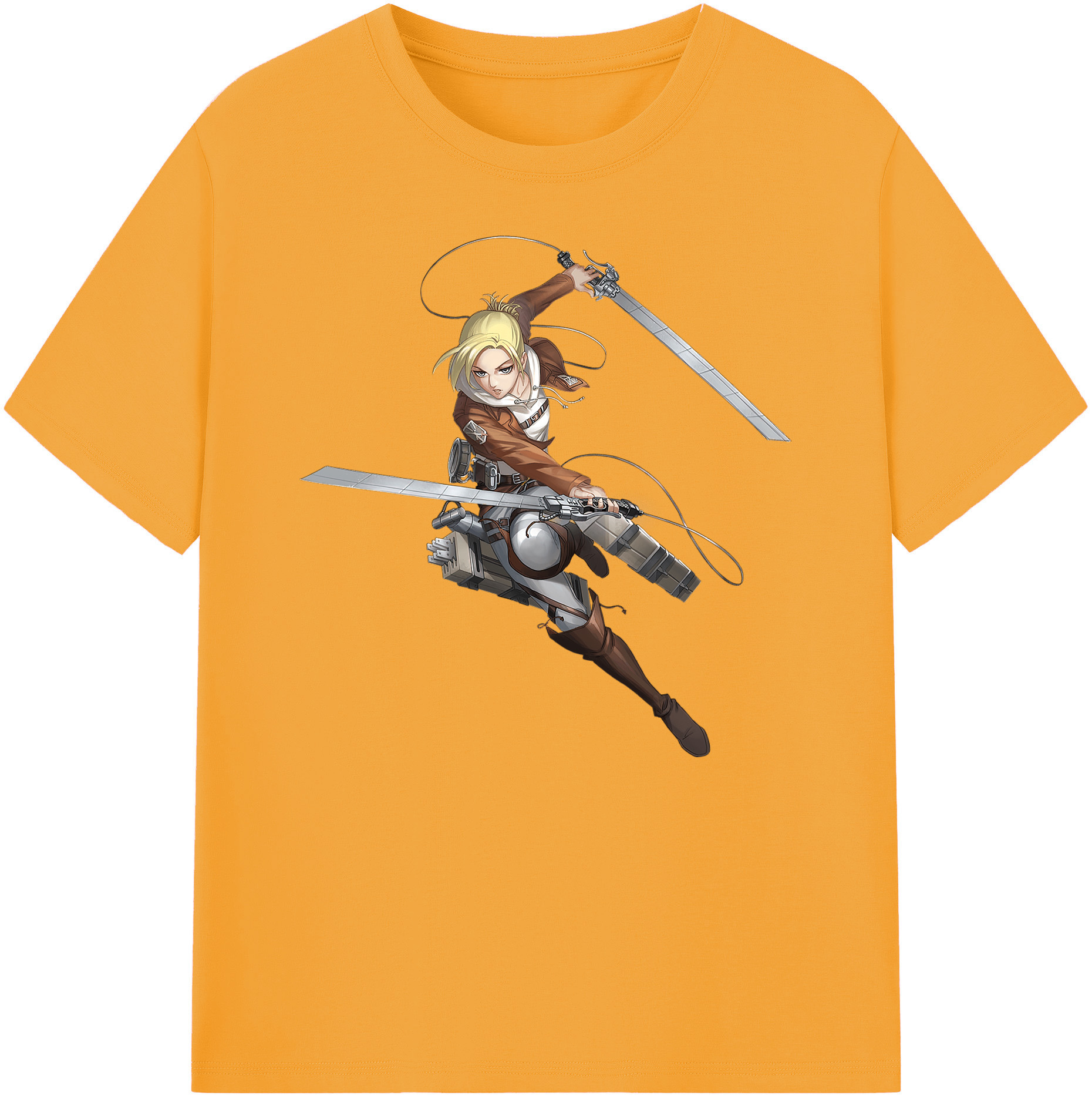 （画像用） 進撃の巨人 アニ・レオンハート Attack on Titan Annie Leonhart 綿100％ メンズ半袖Tシャツ｜肌触りやわらか＆通気性