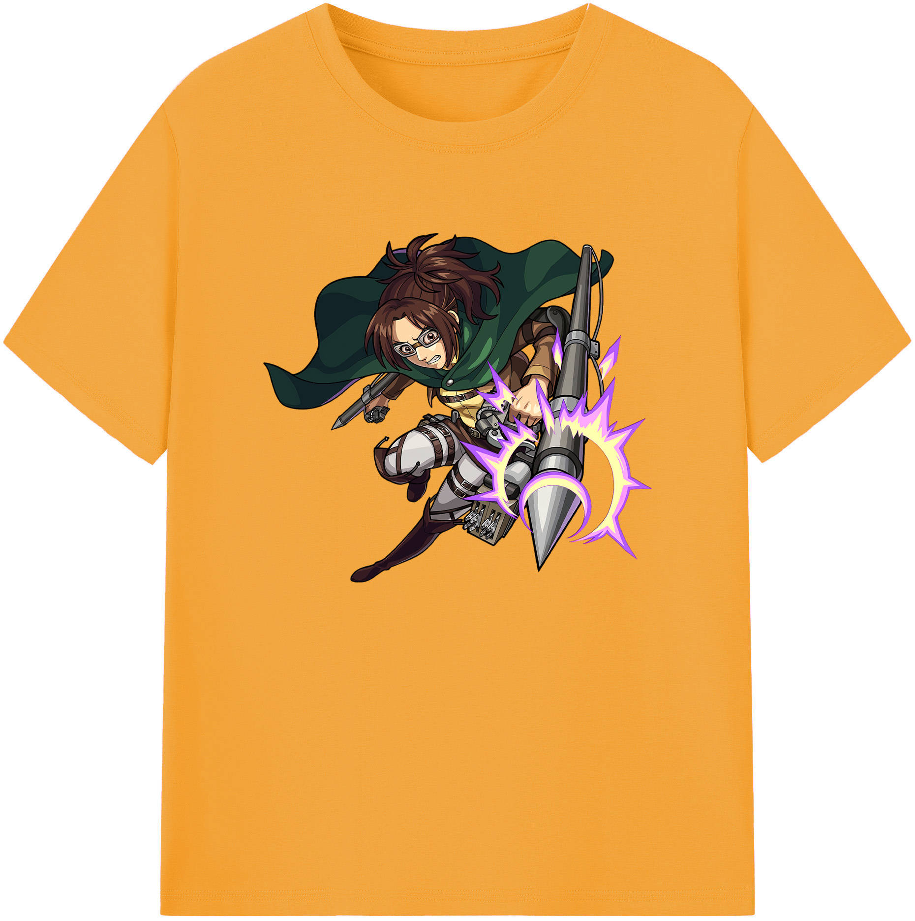 （画像用） 進撃の巨人 ハンジ·ゾエ Attack on Titan Hanji Zoe 綿100％ メンズ半袖Tシャツ｜肌触りやわらか＆通気性