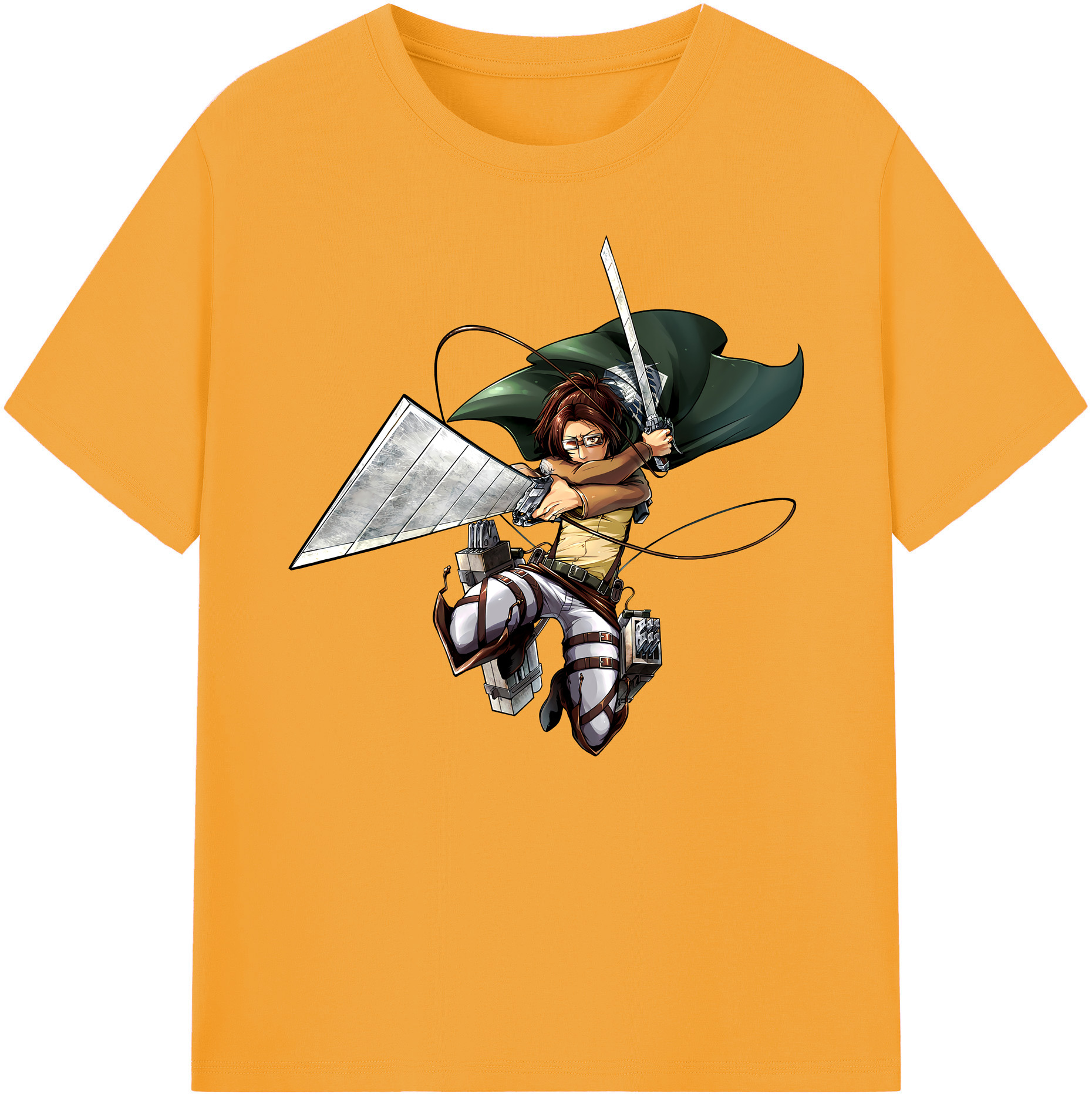 （画像用） 進撃の巨人 ハンジ·ゾエ Attack on Titan Hanji Zoe 綿100％ メンズ半袖Tシャツ｜肌触りやわらか＆通気性