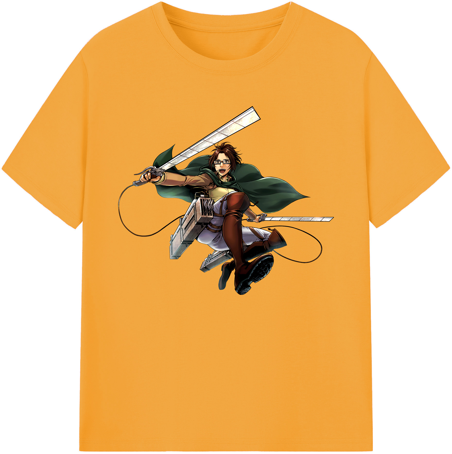 （画像用） 進撃の巨人 ハンジ·ゾエ Attack on Titan Hanji Zoe 綿100％ メンズ半袖Tシャツ｜肌触りやわらか＆通気性