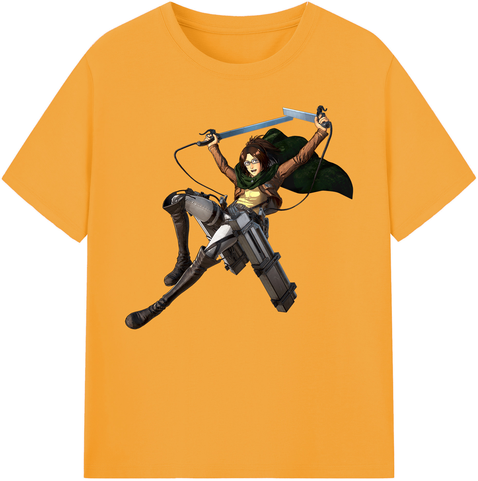 （画像用） 進撃の巨人 ハンジ·ゾエ Attack on Titan Hanji Zoe 綿100％ メンズ半袖Tシャツ｜肌触りやわらか＆通気性