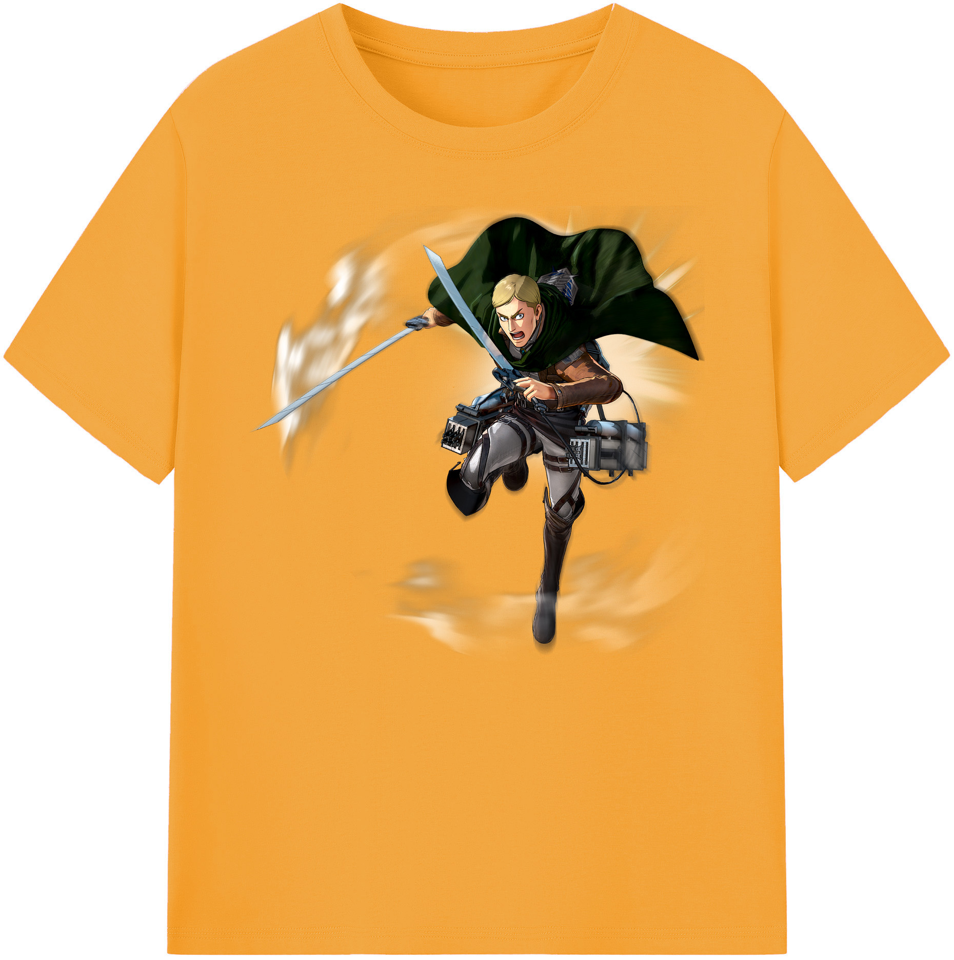 （画像用） 進撃の巨人 エルヴィン・スミス Attack on Titan Erwin Smith 綿100％ メンズ半袖Tシャツ｜肌触りやわらか＆通気性