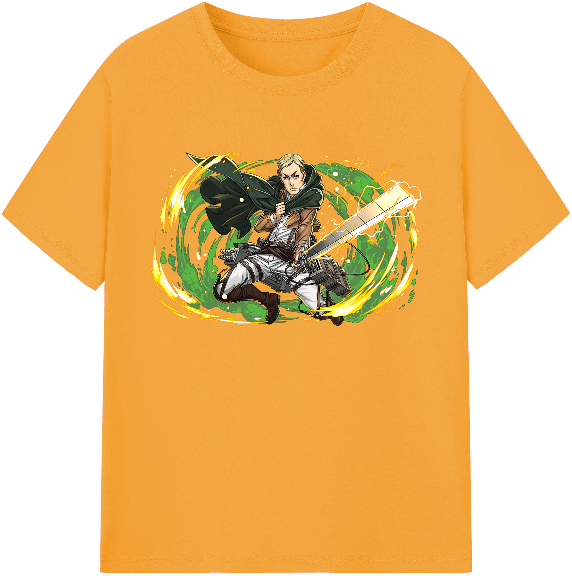 （画像用） 進撃の巨人 エルヴィン・スミス Attack on Titan Erwin Smith 綿100％ メンズ半袖Tシャツ｜肌触りやわらか＆通気性