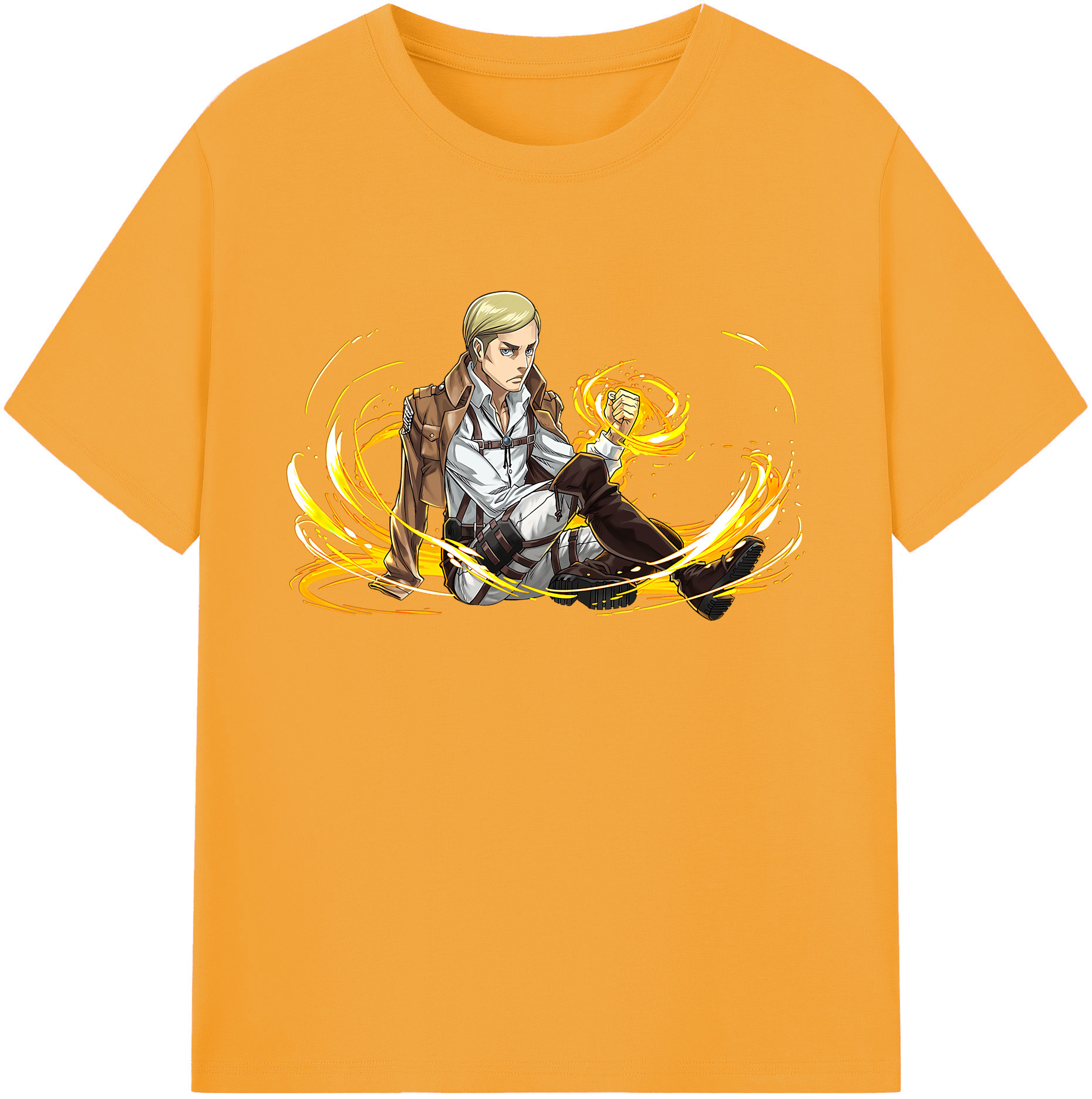 （画像用） 進撃の巨人 エルヴィン・スミス Attack on Titan Erwin Smith 綿100％ メンズ半袖Tシャツ｜肌触りやわらか＆通気性